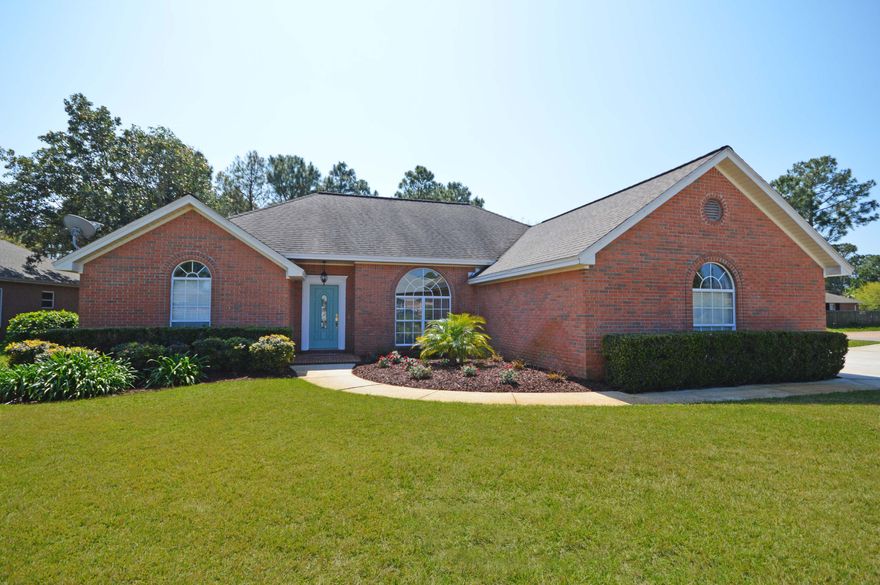 Don't miss your chance to own this Beautiful Corner lot home in Tiger Point East. A Beautiful Brick Home that is move-in ready! Front yard fully landscaped. Great floor plan for any home buyer. French doors from kitchen to Florida room, large windows in the great room and dining room. Hard wood floors in great room, dining room and all bedrooms. New Efficient HVAC system upgraded in 2014. Skylights in both bathrooms and the Florida room. A gas fireplace in the great room. This home is a must see, located in an A-rated school district. Just minutes from white sandy beaches and shopping. A short commute to local bases. Call today for a private viewing of this must see property!