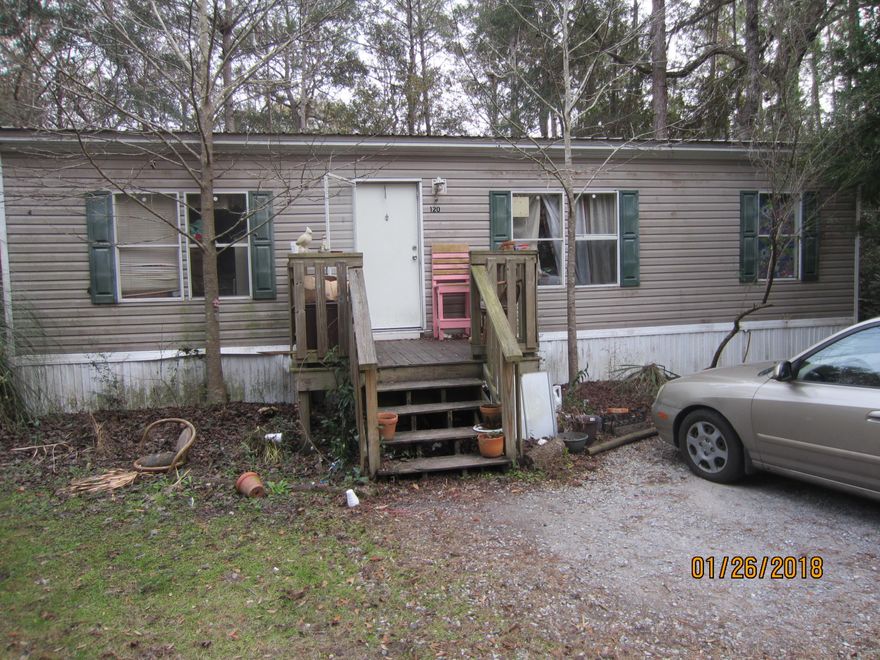 3BR/2Ba home on over half acre lot. Paved street and quiet neighborhood. Great opportunity to own as a residence or for a rental property as an investment. Current tenants have lived there for almost 8 years and would like to stay but are on a month to month lease so if buyers want to occupy tenants understand they will need to move. Creekside subdivision has two dedicated accesses to Black Creek. No HOA so no fees.