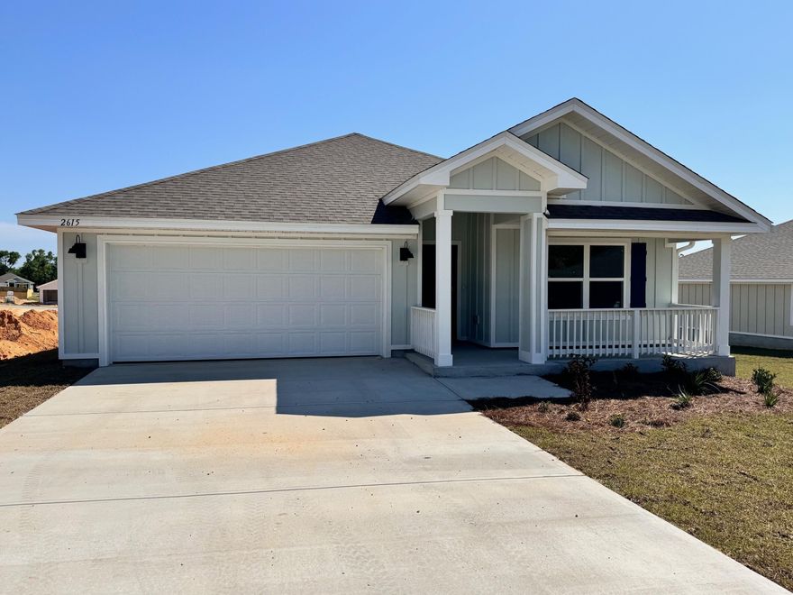 AWESOME NEW construction in the NEW Silver Lake Village Community. The highly desirable Open Design Cali model with 4 beds, 2 baths, covered back patio, 2-car garage & a Smart Home Connect System with several convenient devices. A well-designed kitchen offers relaxed living impressive QUARTZ countertops, lg. island bar, quite dishwasher, beautiful stainless appliances, pantry, & spacious dining area.  Bedroom 1 & the adjoining bath feature a large walk-in closet, extra storage closet, double sinks, QUARTZ countertops & a large shower. Striking (EVP) wood-look flooring & PLUSH carpet in the bedrooms. Durable Hardie exterior adds to the GREAT curb appeal located in a fast-growing area. Easy drive to the airport, military base, Ft. Walton/Destin area beaches & minutes to golfing.