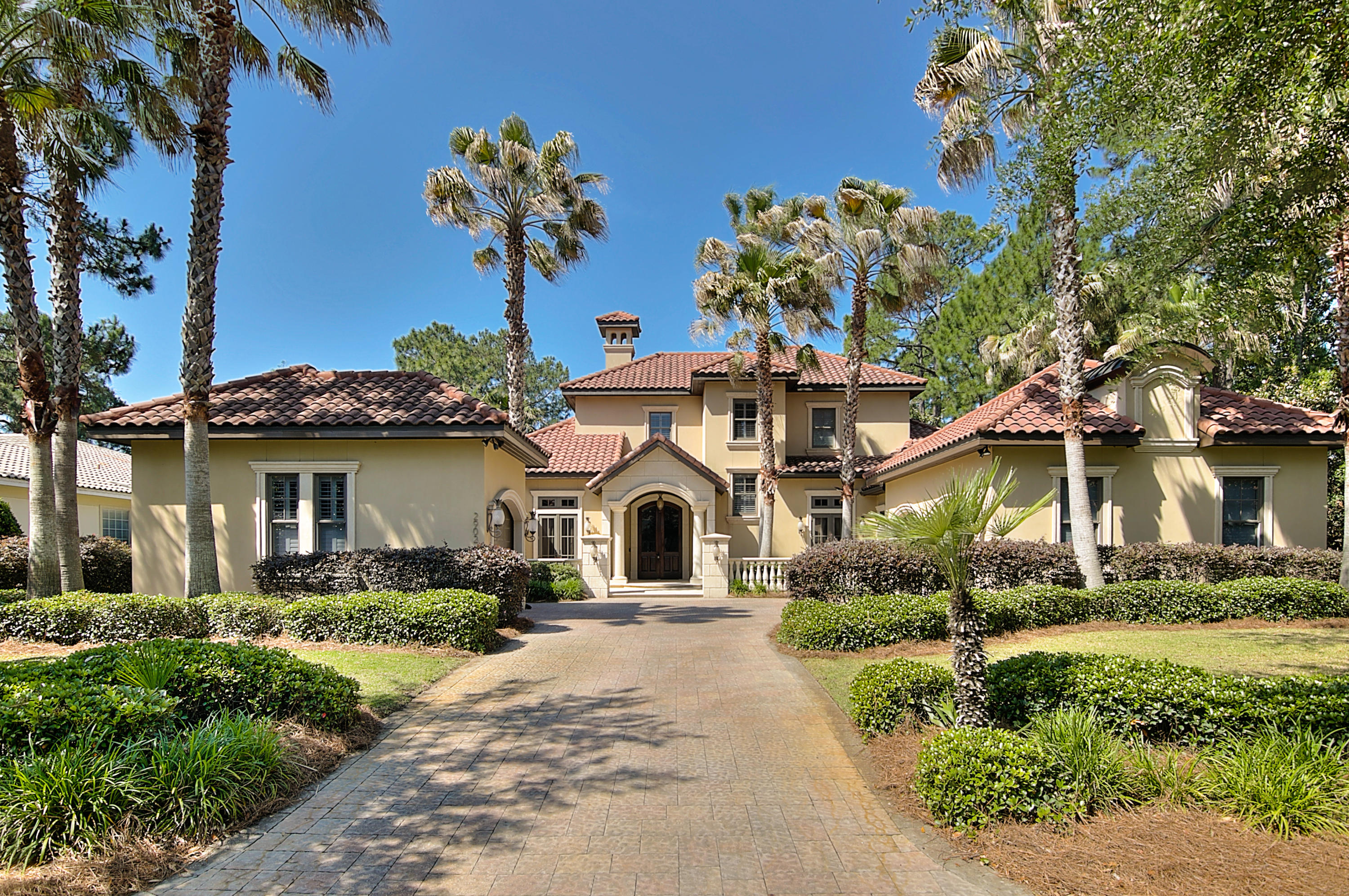 Impressive Custom Built Home perfectly situated offering amazing views of both the Burnt Pine Golf Course and the lake. Attention to detail and a multitude of fine finishes throughout, featuring everything one would expect in this well maintained residence located within the gates of Burnt Pine at Sandestin. The spacious Master Suite is conveniently located on the main floor featuring an exercise room and steam shower. Top of the line Thermador Appliances, Fisher Paykel Dishwashers, and an abundance of beautiful cabinetry and storage in the Kitchen. Other Main Floor highlights include a separate guest bedroom, an office/study with built in cabinetry, wine refrigerator and butler's pantry, laundry room, etc. On the Second Floor you'll find two additional bedrooms, and a movie room for