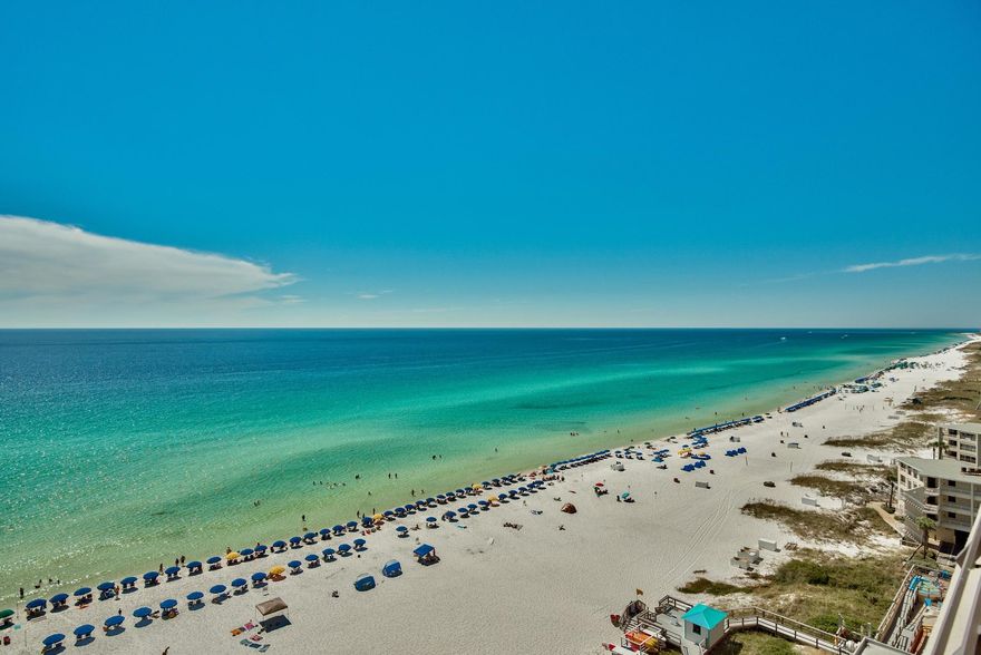 Huge $50k price reduction! Incredible gulf views from this West End Penthouse unit! Centrally located in the heart of Destin, you will find Emerald Towers 1403, one of Destin's finest! Beach living at its best with unlimited views as far as the eye can see! Enjoy the sparkling Emerald green waters of the Gulf of Mexico and the sugar white sands that Destin is famous for. Rarely used as a second home, pride of ownership abounds in this luxurious unit featuring 3,100 square feet of gulf front living! This prestigious penthouse is in high demand due to its supreme location and the expansive wall of floor-to-ceiling glass that wraps around the entire west end and south walls of the unit. See MORE