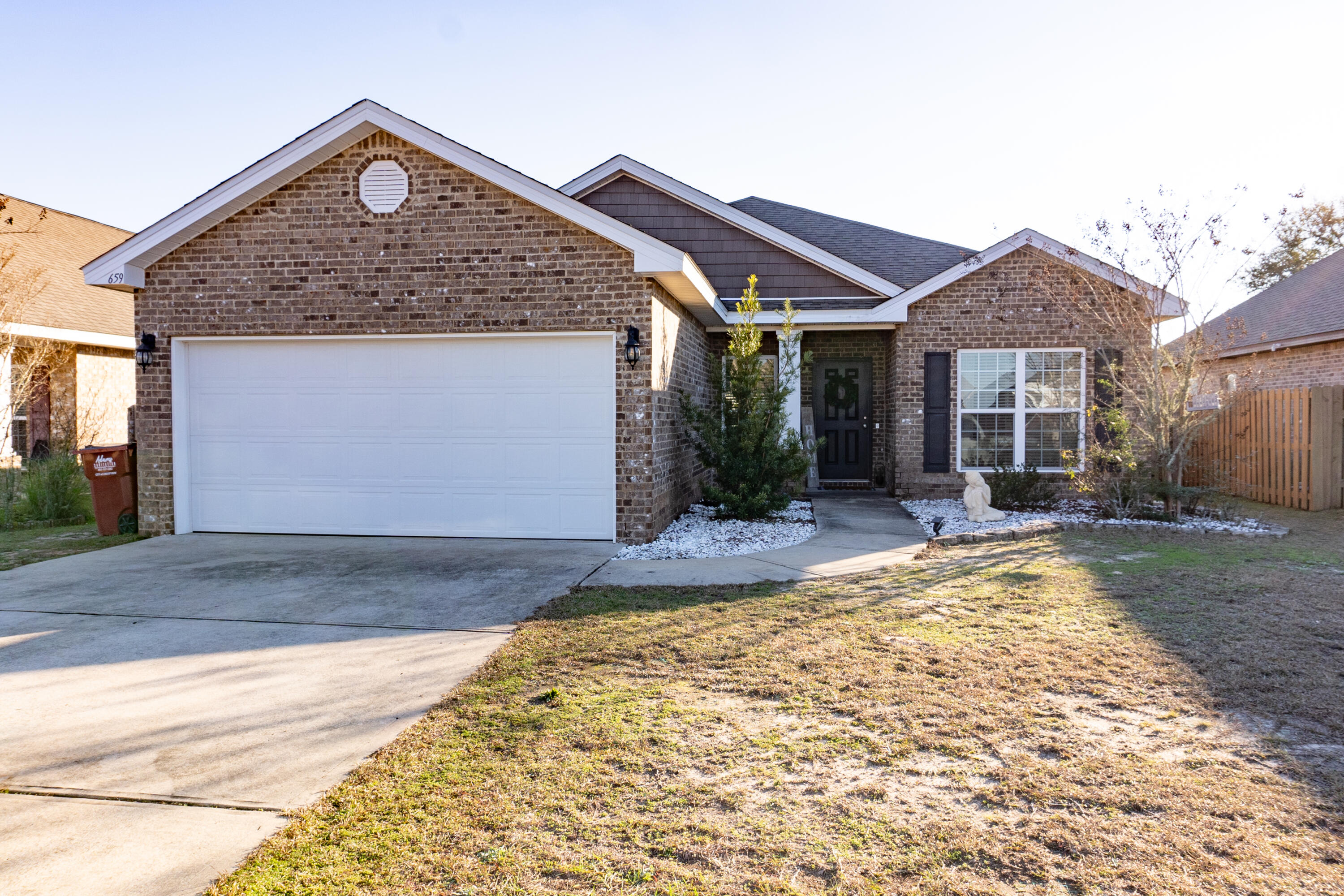 Available 02/07/25.....Redstone Commons, a pool community presents this stunning 3/2 split floor plan with upgrades and beauty. Open concept floor plan with a 2 car garage and level lot.  Flex space offers a formal dining option, office space, gaming room, workout room or playroom. Spacious kitchen with charm offering a breakfast bar, eat in kitchen area, cabinet elegance and plenty of counter space.  Large laundry off the garage.  Nice size bedrooms and bathrooms, walk in closets and more.  Privacy fenced back yard with a pergola over the patio, perfect for entertaining.  Easy access to bases, beaches and shopping.  Pet friendly with owner approval and a $400 non-refundable pet fee.  No smoking or vaping in the home.  Check this one out.