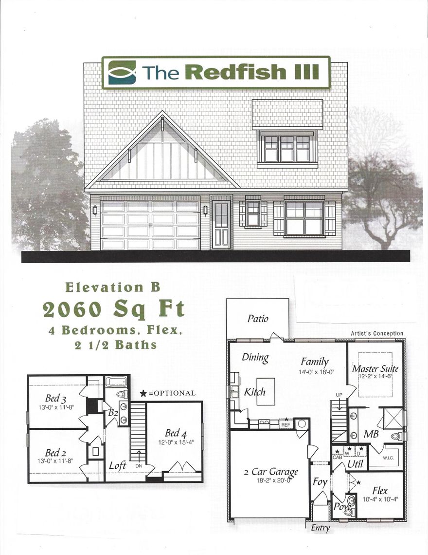 Marina Village is a private, quiet, bayou- coastal community with a pool, playground, and stocked ponds for catch and release fishing only. Marina Village has direct access to Lagrange Bayou via the Freeport Marina, which is the only full service marina in our area! The Redfish III two-story floor plan has 2060 sq.ft. with 4 bedrooms plus a flex room, and 2.5 baths. Brick exterior, low e-vinyl windows, covered entry, back patio, 2 car garage, and landscaping package with automatic sprinkler system are just some of the exterior finishes on the home. Interior finishes include 9 ft ceilings, laminate, tile, and carpet floor coverings, brushed nickel fixtures, double vanity and walk-in closet in the master bath, granite counter tops, as well as upgrades to include 8 ft interior doors, crown molding and cased windows in most of the home, tiled shower in the Master, and laminate flooring in the flex room.