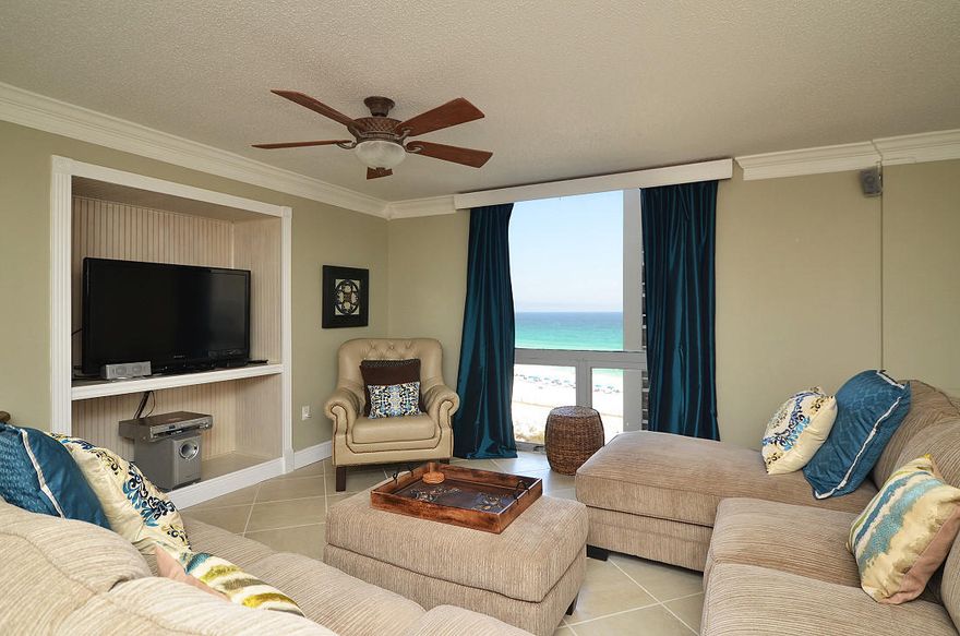 This spacious 3 Bedroom 2 Bath condo in Shoreline Towers has been newly renovated in 2015! Interior features include Gulf views from the living area and two bedrooms, floor to ceiling windows, tiled flooring throughout, crown molding, separate study and a washer/dryer. The kitchen offers upgraded cabinets, granite countertops, stainless steel appliances, flat top stove and breakfast bar. Both baths boast granite countertops and custom tiled showers with the master bath having a double vanity. Perfect as a permanent residence or vacation getaway and if you are looking for space this is the place! Located in the heart of Destin on Holiday Isle, Shoreline Towers amenities include beach access, fitness room, tennis courts, swimming pool and is close to shopping, dining and entertainment.