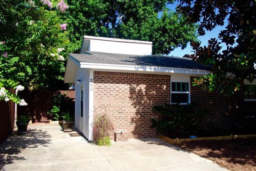 Enjoy the private gardens and solitude of an enclosed oasis from the covered patio area or fully screened outdoor sitting area. This home has been totally remodeled and is centrally located in the heart of Destin. Recent improvements include new roof and skylight, screened sitting area, covered back porch, front and back yard landscaping, privacy fence, gutters, and ''new'' kitchen and two bathrooms. Both the complete interior and full exterior have been painted, electrical system has been updated, new insulation added, HVAC replaced in 2012 with cleaning and ductwork replacement in 2015. New windows were installed and all floors were tiled. The kitchen was gutted and new cabinets and a full compliment of new appliances were installed.