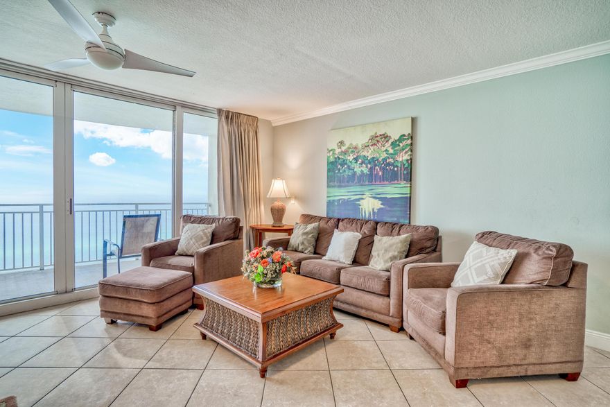 Emerald Beach Resort 1634 is one of the largest beach front 3 bedroom floor plans that you will find on the west end of Panama City Beach. This Gulf front 1780 SF condo offers 3 full bedrooms, hall bunks and a sleeper sofa sleeping 10 comfortably. Emerald Beach Resort 1634 features a beach front master bedroom with direct access to the balcony, a large master bathroom with a separate shower and a double vanity, granite countertops in the kitchen, stainless appliances, large bedrooms and no carpet through out the condo! Emerald Beach Resort is one of the cleanest, well built buildings on the beach! You will notice a difference between this building and others when you want in the door. Emerald Beach Resort is known for their amenities such as two swimming pools, tiki bar, Sky Bar, a huge  fitness center, garage, a store and Starbucks! The sparkling beach is just steps from this condo, allowing you to easily splash in the Gulf waves, build sandcastles, and watch for dolphins in the surf. When you're not relaxing on the sand, you'll find a wealth of renowned attractions in every direction. Within a two-mile drive up the coast, you'll find fun-filled wildlife shows at Gulf World and some of the region's best shopping, dining, and entertainment at Pier Park. Just down the coast are Shipwreck Island Waterpark, WonderWorks, ZooWorld, and so much more for all sorts of fun for the whole family. *** Please check out unit 1633 which is next door, the same floor plan and also for sale.***

