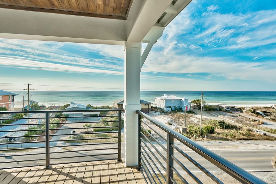 Beautiful coastal contemporary new construction perfectly situated on 30A defined by a prominent second tier site capturing panoramic gulf views from an impressive four story vertical span & masterfully configured providing unparalleled amenities including a Watermark-built private resort style pool and a covered outdoor summer kitchen. This is the ultimate beach house, projected to be a top rental producer on 30A (+$200,000 projected gross income in 2019) and designed to maximize functionality with finely appointed chic coastal finishes while affording optimal comfort & living space. Notable features include multiple indoor and outdoor living areas, private commercial grade elevator, top floor master suite with unparalleled gulf views, built-in pinterest worthy bunkbeds as well as