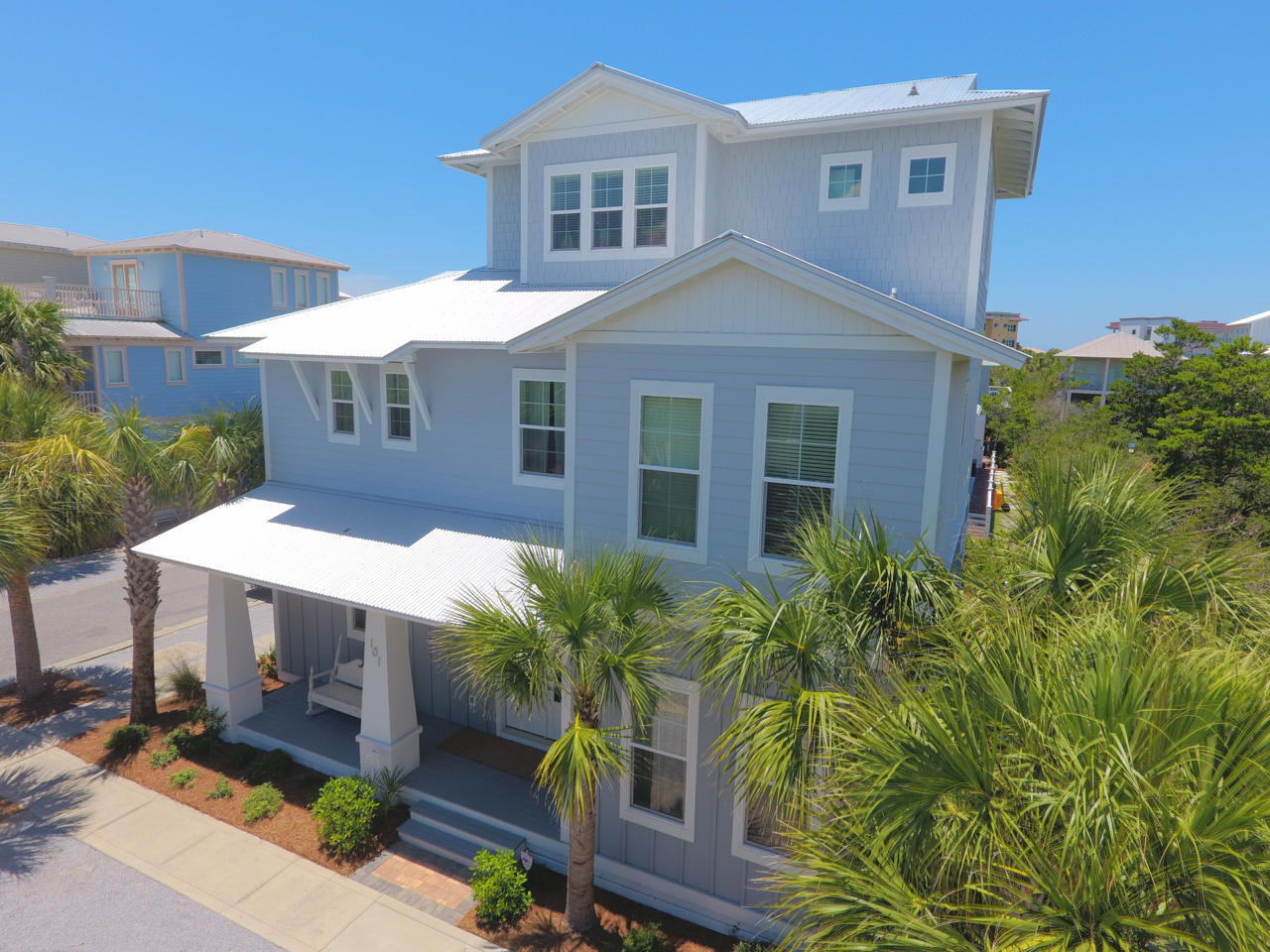 Located in the heart of Seacrest Beach, this home boasts 5 bedrooms and 4 and a half bathrooms with over 700 square feet of covered outdoor space. The kitchen features commercial grade appliances, granite countertops, upgraded cabinetry and subway tile backsplash. The main level has 10 ft ceilings and tile throughout, complete with gas fireplace in the great room, and first floor master bedroom. The 2nd level boasts a seating/entertainment area, 2nd master bedroom, bunk room, and 2 additional bedrooms with Jack and Jill Bath. There is a second floor covered porch with summer kitchen and outdoor media area. The 3rd floor entertainment area features a full bath, wet bar, surround sound, sleeping space for 6 and outdoor seating space. Fully furnished, this home is ready for you your guests. Seacrest Beach boasts deeded beach access, walking trails, tram service, amphitheater, and a 12,000 sq. foot community pool. Seacrest Beach is conveniently located at the East end of Scenic Highway 30A between Rosemary Beach and Alys Beach. Located directly off of Highway 30A, there are endless dining, event, and local shopping destinations and attractions.