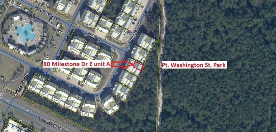 This beautifully decorated 3 bedroom/2.5 bath luxury townhome, which backs up to Pt. Washington State Park, has never been rented and is in pristine condition.  Imagine starting your day by enjoying coffee and/or breakfast from the open deck overlooking the State Park before hitting the beach!  Being sold fully furnished, with minor exclusions, this is the perfect beach townhome for a 2nd home getaway or vacation rental!  Prominence features a large community pool, FREE SHUTTLE SERVICE TO THE BEACH and you can enjoy the HUB with numerous restaurants, shops and nightly entertainment as well.