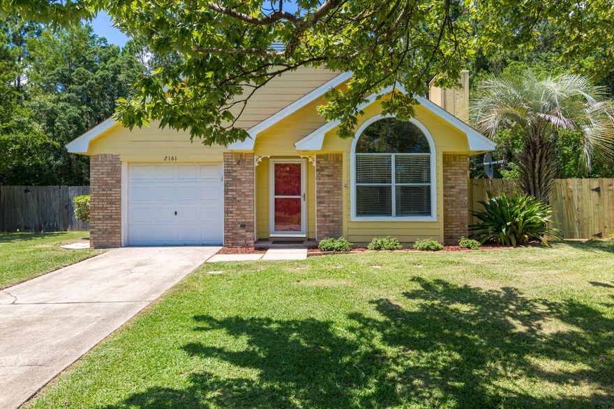 You'll just LOVE this charming 3-bedroom, 2 bath, 1200 SF home in the family friendly neighborhood of Whitney Pines. Fresh paint, new carpet and laminate wood floors throughout make this a must see. The home also features all new PEX plumbing in the entire home, a new high efficiency AC unit, new gas hot water heater, as well as being pre-wired for security. The living room and kitchen boasts soaring 15-foot cathedral ceilings and large windows that let the sunshine through!  There is plenty of usable attic space for storage. The over-sized yard has a privacy fence along the sides and back, perfect for children and pets.  There is a 10 x 20 shed with power in the back yard. The home is just 8 miles from Hurlburt Field making it easily accessible.  Recreational opportunities abound with a greenbelt area behind the backyard, the sound being 1/2 mile away, and the beach, gulf and public boat ramp within 2 miles of the property.  The home is also in very close proximity to the NYSA (Navarre Youth Sports Association), the YMCA, and the new Walmart Super Center. A great house in a great location at a great price!