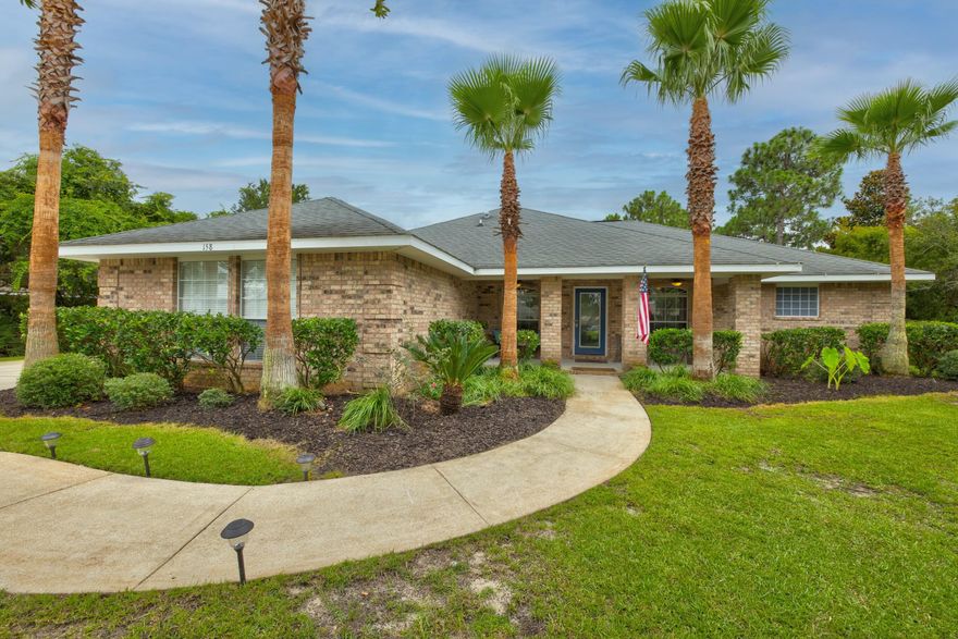 Looking for your dream home in the Highly sought after Driftwood Estates. Look no further. Conveniently located with great proximity to Sandestin, Outlet mall, Grand Boulevard, and beautiful Emerald coast beaches only a short drive away. This large over half acre lot and gorgeous brick exterior gives that grand appeal as you pull up. Walking up to the home you have a beautiful front porch overlooking the family friendly neighborhood and the community park is just steps away. Step in and be ready to be wowed. Stunning barn doors to a bonus space. (office, 4th bedroom, playroom) The options are endless. Then to the left you will find formal dining or office space. The home Features an open concept kitchen, living room, and dining space great for entertainment.