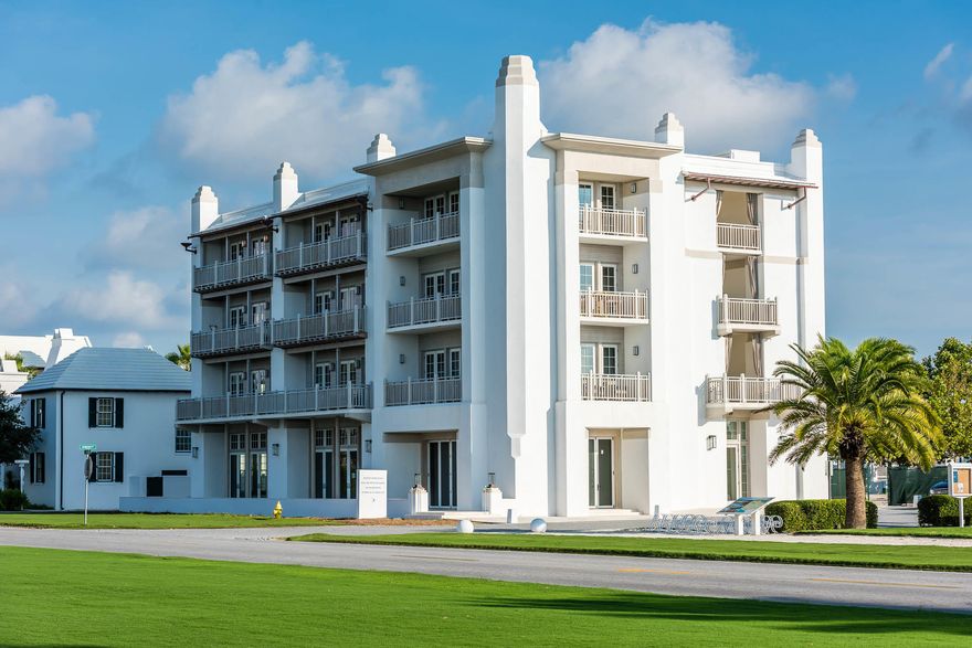 Indulge in Gulf views from the balcony of this third floor Lucian residence. Located in the first building in the growing Alys Beach Town Center, the 2 bedroom 2 bath open-floor plan condominium has exquisite interiors that reflect a coastal contemporary lifestyle. Thoughtfully selected artwork and accessories enhance each room in this light-filled home. Luxury fixtures and finishes include Veneer plaster, Siena Silver Travertine, Fire Rock tile, Thermador and WaterMark. Owners enjoy parking in an underground parking area and storage closet. This turn-key property is equipped to be placed on the rental program if the new buyer desires.