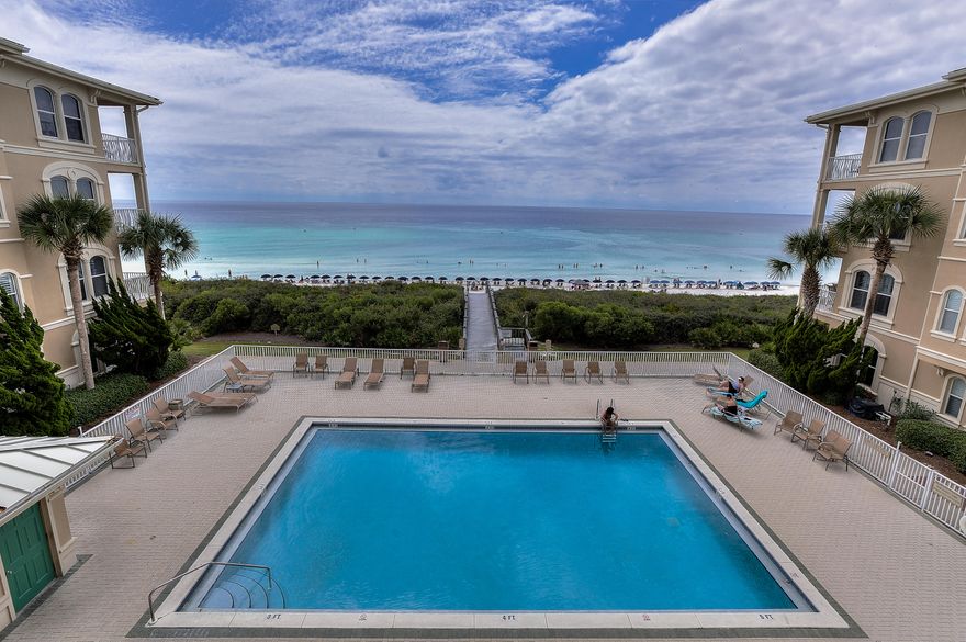 Whether you are looking for a second home or vacation property this gulf front condo is priced to sell! This exclusive residence is situated perfectly between Rosemary Beach and Alys Beach. This breathtaking, fully furnished unit is adorned with the finest of finishes including Italian travertine floors throughout, crown molding, plantation shutters, upgraded plumbing fixtures and 6 inch wood paneled walls along the expansive hallway. The bright and airy living, dining and kitchen areas are full of natural light and highlight the magnificent gulf views. The kitchen includes an island with breakfast bar, granite countertops and stainless appliances. The master bedroom and bathroom are spacious and there is a large walk-in closet that is also a perfect owners lockout. There are two