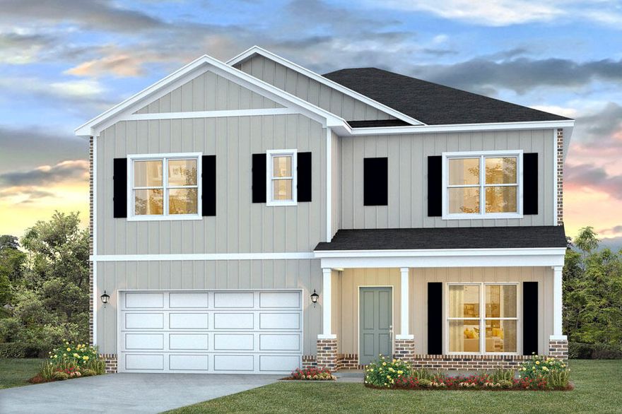 The ''Carol'' Floorplan is a 2 story home that offers a favorable balance of living space and affordability. Upon entering this home, you will see a study perfect for those who may work at home or need a flex room for their lifestyle. As you continue down the hallway, you will see an open concept kitchen with a spacious island, large walk in pantry and plenty of cabinet space. The kitchen adjoins to the dining area and living room, which makes it ideal for entertaining or family gatherings. On the ground floor, there is a single bedroom, a full bathroom for guests, and storage space under the stairs, before you reach the garage. Bedroom one features a substantial walk in closet and an attached bathroom with a spacious 5-ft walk in shower, a relaxing soaking tub and dual sink vanity.