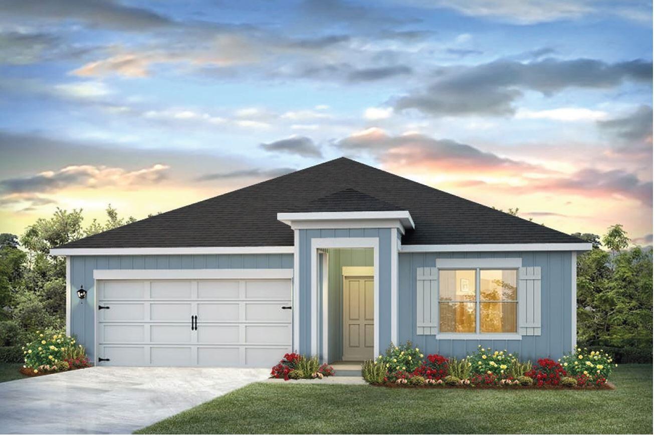 ALMOST COMPLETE & READY FOR MOVE IN! NEW CONSTRUCTION IN THE GROVE. This Cali model, one of our most popular models has a fabulous open design for relaxed living. 4 beds, 2 baths, covered patio, 2 car garage & the 'Smart Home Connect' System has a variety of convenient Smart Hm. Devices. Well-designed kitchen features stainless appliances, smooth-top range, built in microwave, quiet dishwasher, corner pantry, island bar, Eye catching wood look flooring & PLUSH carpet in the bedrooms. Bedroom 1 & adjoining bath has a lg. walk-in closet, double vanity sinks & lg. shower & extra storage. STYLISH curb appeal. Fast growing North Crestview. Easy drive to the airport, military base, beaches at Ft. Walton, Destin & minutes from the popular 'Blackstone Golf Course.'