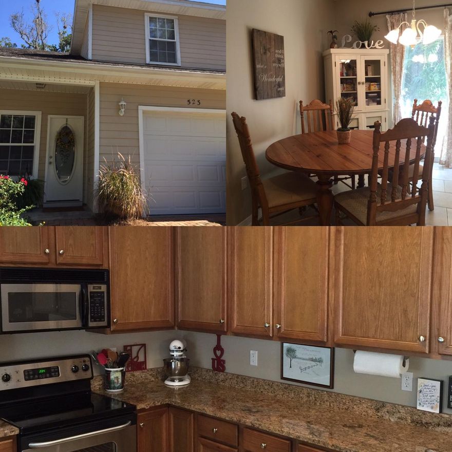 Fantastic townhouse within walking distance to the Bayou and easy commute to Eglin AFB. This 3 bedroom, 2.5 bath beauty features high ceilings throughout. The kitchen has plenty of cabinets with GRANITE counter tops and breakfast bar, as well as STAINLESS STEEL appliances. (Fridge with ice and water in the door included) Brick pattern tile flooring throughout the first floor. Large living room flows into the dining area leading out the sliding glass door to the brick paver patio, perfect for grilling. All bedrooms are spacious and located on the second floor with ceiling fans. The master bedroom features two-closets with en-suite master bath with cultured marble combo shower and soaking tub. One-car garage with washer and dryer hook up. Come see the charm and value in this turn-key