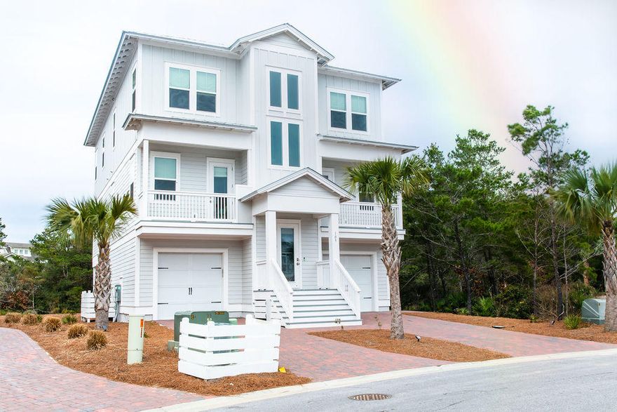 One of the most beautiful homes in the community of Prominence is located in a prime location south of 30A. Home rests on a double corner lot, one of the largest, with natural vegetation creating unique privacy. 3-story home with elevator is furnished with coastal colors and includes bikes, chairs and outdoor games, a true turnkey rental. Gourmet kitchen, relaxing living areas, and 6 bedrooms each with an ensuite bathroom create comfortable accommodations. Enjoy a short stroll to the pool and The Hub.