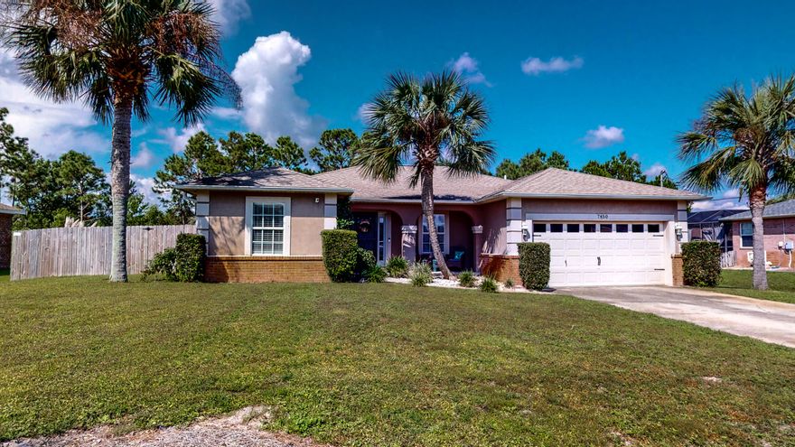 Move in, kick back and relax ... this home has an open concept and a backyard Oasis to enjoy those warm fall evenings. Florida style stucco and brick home with tropical landscaping. Beautiful inside, with upgraded lighting fixtures and tile in all wet areas. Option to leave appliances which includes refrigerator, washer and dryer. Split bedroom plan. Massive great room features a wood-burning fireplace for cozy winter nights. Kitchen opens to great room and features a breakfast bar, flat-surface stove and built-in microwave. Lot is nearly half an acre in size, and massive 25 X 13.5 patio is perfect for cookouts and entertaining. Master bath includes dual vanities, a whirlpool tub and separate shower. Association ownership includes access to Holley by the Sea's multi-million-dollar recreational facility, which features swimming pools, tennis courts, a huge gym, Sound access, and much more. Move right in ... your Florida home awaits! Sellers will leave storm window protectors as well!