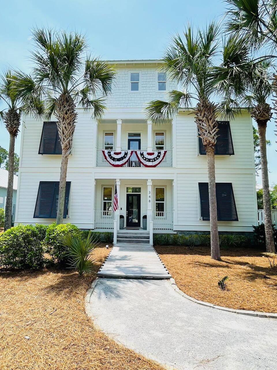 Located south of 30A, this beautifully updated 4-bedroom 4 bath home with no HOA has a PRIVATE HEATED POOL! This spacious home sits less than a 5 minute walk to the beach with a beach access area, with no stairs! A few of the notable features in this home are an outdoor shower, balcony, 3rd floor deck,, large lush outdoor space, built in custom wardrobes, 10 foot ceilings, completely turn-key and ready to rent with new furniture throughout. This home is being sold FULLY FURNISHED and has great rental history! The backyard boasts a lush canopy of mature trees and vibrant greenery, creating a natural barrier and provides ample shade, keeping you cool and comfortable on hot summer days.