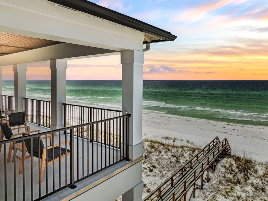 Situated on a prime stretch of Scenic Highway 98, 3464 Scenic is a legacy Gulf-front residence offering 56 feet of linear beachfront and unobstructed views across Destin's eastern coastline. With over 4,600 square feet of interior living and multiple levels of outdoor space, this eight-bedroom estate delivers both scale and flexibility within one of the most coveted beachfront corridors on the Emerald Coast. The home's elevation offers commanding views from all primary living areas, including a 44-foot-long main living room that anchors the open-concept floorplan. Walls of glass frame the Gulf, while wide balconies and deep porches blur the line between interior and exterior living. The kitchen connects seamlessly to both the dining and living spaces, allowing for uninterrupted sightlines and direct access to the beach-facing deck.

Each of the eight bedrooms is thoughtfully positioned for privacy, with several offering en suite baths and private balconies. The home's layout easily accommodates large families or high-capacity rental groups, supported by multiple gathering spaces, ample storage, and an oversized two-car garage.

The outdoor footprint includes a private beachfront pool, covered lounge areas, and a dune walkover that leads directly to the sandno roads to cross, no steps between you and the shoreline.

With a proven rental history and an irreplaceable Gulf-front lot, 3464 Scenic Highway 98 offers both lifestyle and investment upside in a location that continues to outperform the broader market. Whether held as a private retreat or income-producing asset, this is coastal real estate with staying power.

