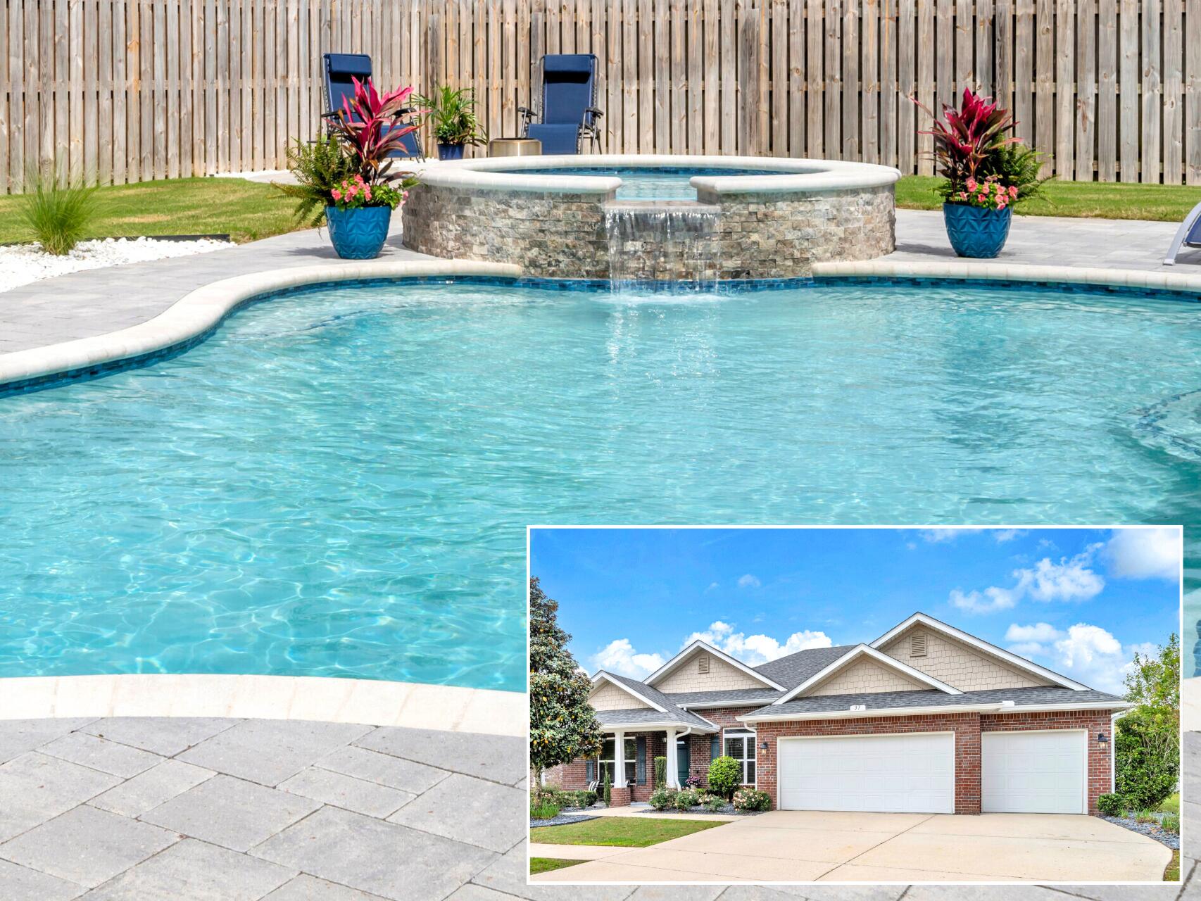 Impeccable residence built with quality craftsmanship on a tree-lined cul-de-sac in Hammock Bay. Enjoy complimentary professional pool cleaning--on the sellers--through the end of 2025. With a new heated saltwater inground pool and spa with a soothing waterfall feature, surrounded by an expansive paver patio and an inviting screened lanai, it's easy to relax. A fully fenced and immaculately manicured lawn with over $6,000 in premium landscaping beautifully elevates the exterior and creates an inviting approach. Car enthusiasts will love the attached 3-car, climate-controlled garage finished with Trax flooring and a shop sink - plus there's an extra wide driveway. Rely on uninterrupted comfort with a whole-house generator.Inside, discover sophisticated details at every turn: soaring 12' ceilings, elegant crown molding, striking arched doorways, and an artful display alcove in the entryway. The heart of this home is a beautifully appointed gourmet kitchen, featuring a gas stove, sleek stainless steel appliances, and the refined beauty of quartz countertops. Quartz countertops can also be found in every bathroom. The luxurious primary suite offers a peaceful space with a trey ceiling and a spa-inspired bathroom designed with a soaking tub, private water closet, dual sink vanity, and dual closets. A convenient Jack and Jill bathroom with a dual sink vanity serves the second and third bedrooms. Enjoy peace of mind with practical features including gutters, rainbird irrigation and lawn sprinklers, a gas water heater, and a termite bond.
Come home to calm - your sanctuary for rest, reset, and peace of mind.
This home is located in the prime Brighton neighborhood of Hammock Bay! This private bay coastal community offers direct Bay access, a stunning Bayfront clubhouse, and a convenient kayak launch. Enjoy premium amenities including multiple resort-style pools, a playground, well-appointed fitness center, pickleball, tennis, and basketball courts. Explore scenic nature trails and miles of bike/walking paths. The vibrant Town Center is the perfect place to connect! Enjoy concerts and markets on the green by the pavilion, catch live music at the brewery, savor a gourmet coffee at Abide, and browse the charming general store. It's where community comes together! With multiple marinas and boat launches nearby, and just 17 miles from the breathtaking beaches of Santa Rosa Beach, Hammock Bay offers the perfect blend of nature, recreation, and community connection. Reach out today to schedule your private tour.