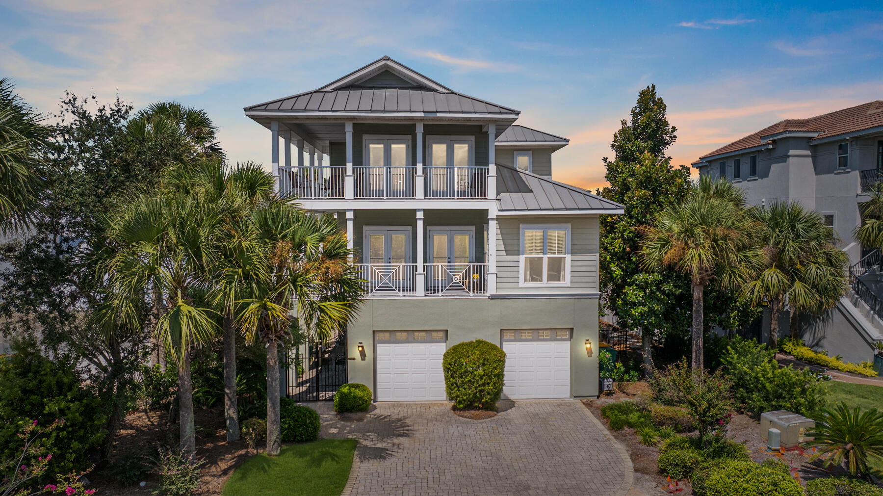 Welcome to your luxurious coastal getaway located less than 600 yards from the beach in the gated community of Destiny, this stunning custom 4-bedroom home offers the perfect blend of comfort, style, and convenience. Once inside this home offers bright living space, tastefully furnished to create a relaxing atmosphere. A highlight of this home is the full guest suite with a separate entrance, complete with a kitchen, and living area. The second floor offers an open floor plan with a well equipped kitchen, living area, balcony, and two additional bedrooms. The third floor master is abundant, private, has balconies with views of the water. The back yard is fenced in with room for a pool and additional outdoor living space. Rental projections in the 80k range. Home is sold mostly furnished