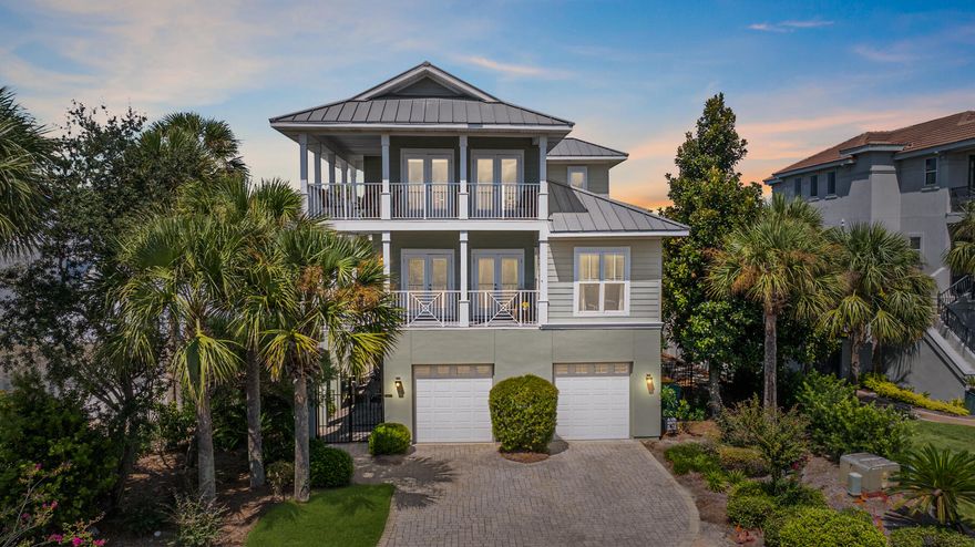 Welcome to your luxurious coastal getaway located less than 600 yards from the beach  in the  gated community of Destiny, this stunning custom 4-bedroom home offers the perfect blend of comfort, style, and convenience. Once inside this home offers bright living space, tastefully furnished to create a relaxing atmosphere. A highlight of this home is the full guest suite with a separate entrance, complete with a kitchen, and living area. The second floor offers an open floor plan with a well equipped kitchen, living area, balcony, and two additional bedrooms. The third floor master is abundant, private, has balconies with views of the water. The back yard is fenced in with room for a pool and additional outdoor living space. Rental projections in the 80k range. Home is sold mostly furnished