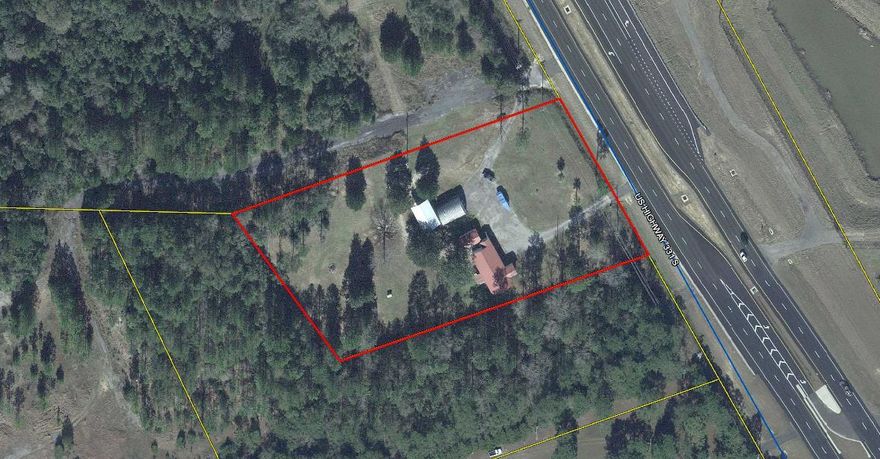 Zoned light industrial, separate building with office space, break room and storage completely updated wiring and plumbing.  Deep well and septic system. Additional outside storage building with cement floors, stucco block walls and metal roof.  There is a 12' x 12' rear porch with metal roof.  Large galvanized aluminum steel building 34' x 25' with high ceiling and 2 rollup doors.  Buyer(s) are responsible to personally verify all details for property and dimensions. Any information contained in this listing is believed to be accurate but is not guaranteed. Agents, please call listing broker for access.