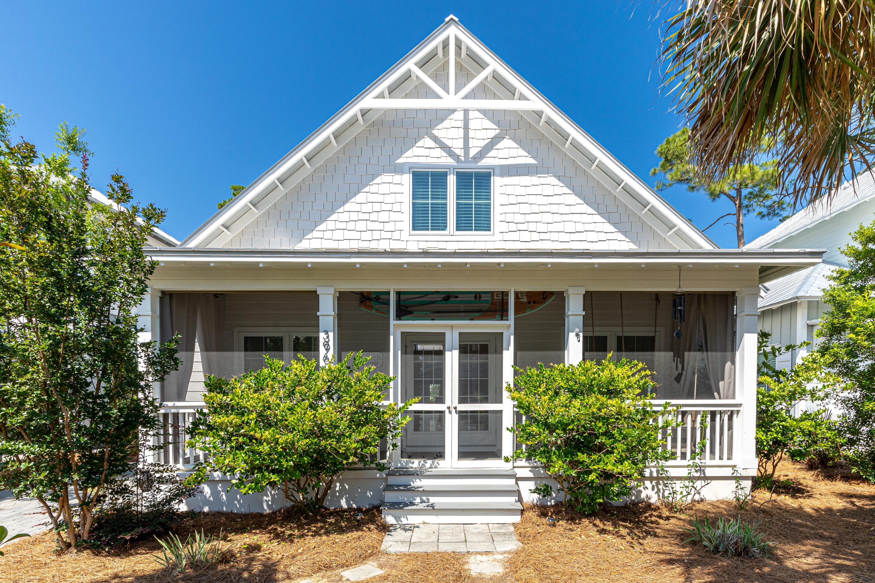 Welcome to 396 Matt's Way, located in the exclusive gated section of Lakeside at Blue Mountain, just off the scenic 30A. This home offers an incredible value in the Blue Mountain community, known for its easy access to the beach at walkway at Red Fish, as well as amenities like a community pool, playground, green space, and proximity to the extensive trails of Point Washington State Park.This fully furnished residence boasts 3 bedrooms and 2.5 bathrooms. Enjoy unwinding on the spacious screened front porch, a perfect retreat after a day at the beach. The open living area flows seamlessly into the kitchen, which offers ample seating and plenty of storage space. On the first floor, you'll find a generous primary bedroom and a backyard patio area complete with a firepit and additional storage. The second floor features two bedrooms, including one with built-in private beds on either side, providing ample space for guests.
Lakeside at Blue Mountain is a vibrant community comprised of short-term rentals, second homes, and full-time residents. Nearby, you'll find local favorites such as Red Fish Taco, Blue Mountain Creamery, Cowgirl Kitchen, Blue Mountain Bakery, For the Health of It Store, and various bike rentals and eateries like McTighes and Mimmos. Conveniently, this area of 30A is just 4 miles from Seaside, 3.5 miles from Grayton Beach, and 3 miles from Gulf Place, making it an ideal central location on the western side of 30A. Rental projections in documents.