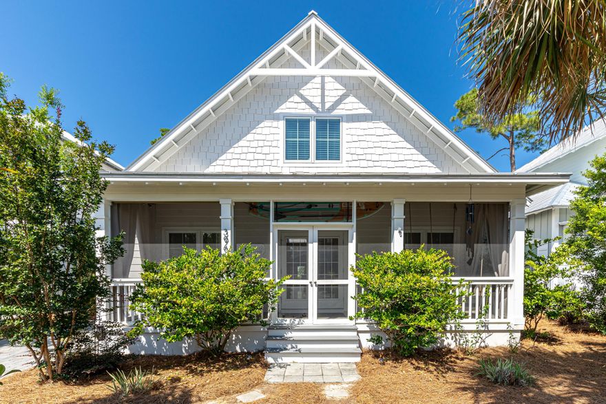 Welcome to 396 Matt's Way, located in the exclusive gated section of Lakeside at Blue Mountain, just off the scenic 30A. This home offers an incredible value in the Blue Mountain community, known for its easy access to the beach at walkway at Red Fish, as well as amenities like a community pool, playground, green space, and proximity to the extensive trails of Point Washington State Park.This fully furnished residence boasts 3 bedrooms and 2.5 bathrooms. Enjoy unwinding on the spacious screened front porch, a perfect retreat after a day at the beach. The open living area flows seamlessly into the kitchen, which offers ample seating and plenty of storage space. On the first floor, you'll find a generous primary bedroom and a backyard patio area complete with a firepit and additional storage. The second floor features two bedrooms, including one with built-in private beds on either side, providing ample space for guests.

Lakeside at Blue Mountain is a vibrant community comprised of short-term rentals, second homes, and full-time residents. Nearby, you'll find local favorites such as Red Fish Taco, Blue Mountain Creamery, Cowgirl Kitchen, Blue Mountain Bakery, For the Health of It Store, and various bike rentals and eateries like McTighes and Mimmos. Conveniently, this area of 30A is just 4 miles from Seaside, 3.5 miles from Grayton Beach, and 3 miles from Gulf Place, making it an ideal central location on the western side of 30A. Rental projections in documents. 