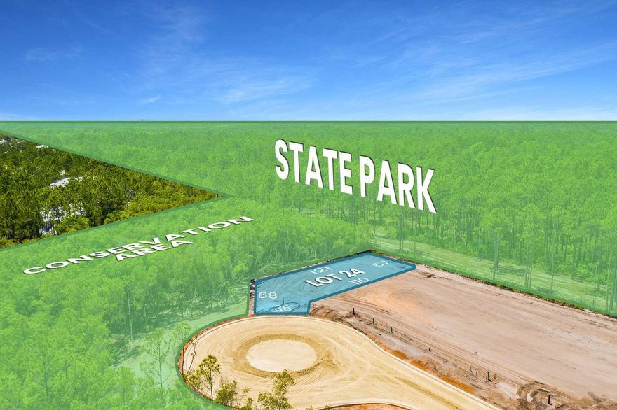 Large Watercolor homesite offering privacy rarely found within this community. Located in the newly developed Phase 5; this parcel is bordered on the side and rear by conservation and state park. Given the size of the site, future homeowners will have the opportunity to construct a large main home, carriage house, pool and outdoor living space. Situated at the end of a secluded cul-de-sac; ample amount of parking will be achieved with a well-thought-through design.

Future homeowners will enjoy exclusive access to the world class amenities of the Watercolor resort including the Watercolor Beach Club, Camp Watercolor, multiple additional pools, fitness center, nature trails and much more. Phase 5 of the community showcases a luxury amenity restricted to only owners of this segment. Within the development, guest and owners enjoy dining at FOOW, Wine World, Scratch and a number of other highly sought after establishments. Shopping and entertainment are abundant within the resort as well as the surrounding areas of the east-end of 30A. Biking, paddle-boarding, surfing, trail running and fishing are among the many outdoor activities at your fingertips in the neighborhood.
Do not miss this opportunity to create your dreams in Watercolor!