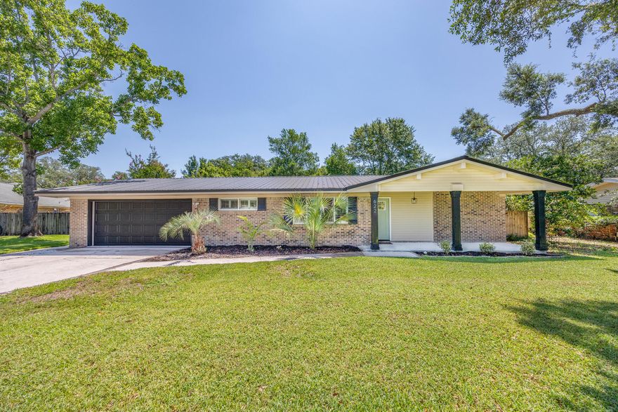 Great location!! Don't miss this 5 bed/3 bath pool home in the desirable Kenwood subdivision. Open concept with vaulted ceilings, a fireplace in the living room, vinyl plank flooring throughout and tile floors in the bathrooms. Stainless appliances in the kitchen with a custom 16 ft island countertop for entertaining and plenty of cabinet space. A large master suite and a second ensuite; both walk out to the back patio area with the heated pool and private, fenced in backyard. Metal roof from 2020, 2018 HWH, brand new 2024 HVAC, and sprinkler well drilled in 2025. Walking distance to the elementary school and minutes to Military Bases, restaurants, shopping and the beautiful beaches.