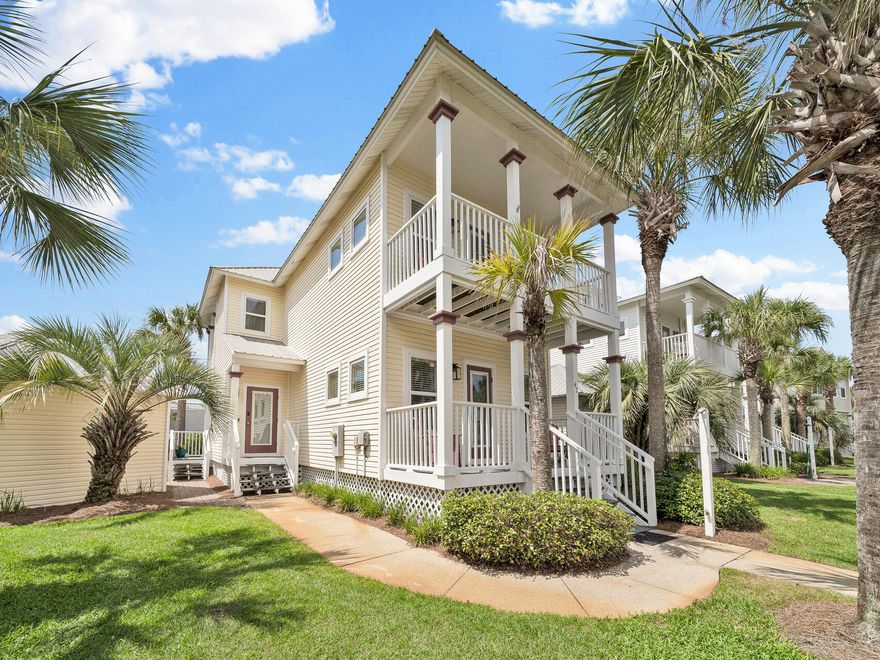 Turnkey Coastal Investment Opportunity in Miramar Beach! Welcome to this charming, thoughtfully updated two-story cottage in the heart of Miramar Beach, offering an unbeatable combination of convenience and coastal charm. This home is sold mostly-furnished and features modern upgrades such as luxury vinyl plank (LVP) flooring, granite countertops, and custom closets, making it a move-in-ready retreat or rental property. LOCATION HIGHLIGHTS: Enjoy the luxury of two nearby beach accesses with no roads to cross - just a short stroll to the sugar-white sands and emerald waters of the Gulf. INTERIOR FEATURES First Floor: The primary bedroom boasts an ensuite bath and access to a private porch, while the guest bedroom also offers its own full bath and private porch - perfect for morning coffee or evening relaxation. Second Floor: A spacious kitchen opens seamlessly to the light-filled living and dining areas, complemented by a private porch for al fresco enjoyment. An additional guest bedroom on this level includes its own ensuite bath and private porch. COMMUNITY AMENITIES: Gulfside Cottages is renowned for its storybook setting with white picket fences, lush tropical landscaping, a heated community pool, and a detached carport with storage space. CONVENIENTLY LOCATED: Just minutes from premier shopping, grocery stores, casual eateries, fine dining, and everything you need for the ultimate beach lifestyle. Whether you're looking for a vacation getaway, an income-producing property, or your forever beach home, this turnkey cottage checks all the boxes!