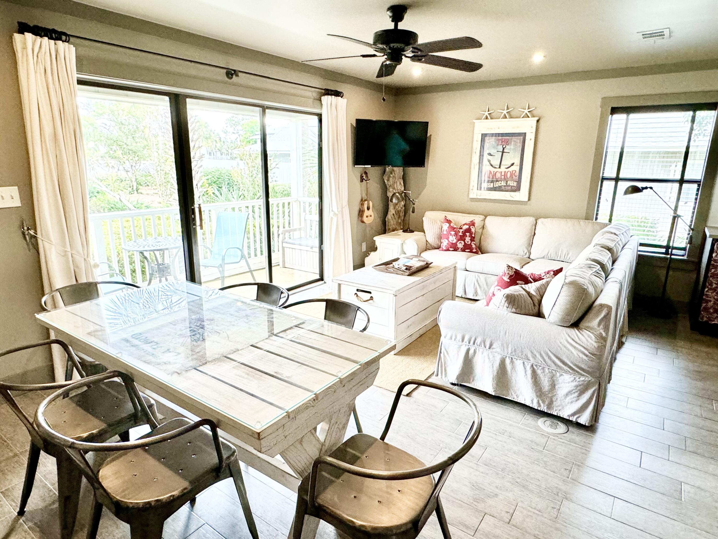 '31'above sea level' Escape to your ideal beach sanctuary at Beachwood Villas. This delightful 2 bedroom 2 bathroom condo promises an exceptional retreat for you and your loved ones. Relax and unwind as you soak in the picturesque views from this ground-level poolside corner unit, meticulously renovated with gleaming stainless steel appliances. This is a RARE opportunity to actually own 1 of only 10 2-bedroom units in the entire resort! Ground floor accessibility makes it easy to come and go. You will love that this unit has its OWN washer & dryer! The contemporary bathrooms boast a luxurious tiled shower and a shower/tub combination for your convenience. Nestled in the heart of Seagrove Beach, Beachwood Villas offers seamless access to the public beach just across Highway 30A