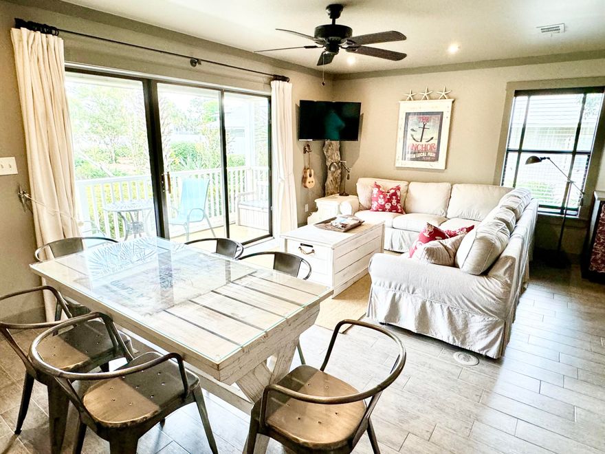 '31'above sea level' Escape to your ideal beach sanctuary at Beachwood Villas. This delightful 2 bedroom 2 bathroom condo promises an exceptional retreat for you and your loved ones. Relax and unwind as you soak in the picturesque views from this ground-level poolside corner unit, meticulously renovated with gleaming stainless steel appliances. This is a RARE opportunity to actually own 1 of only 10 2-bedroom units in the entire resort! Ground floor accessibility makes it easy to come and go. You will love that this unit has its OWN washer & dryer! The contemporary bathrooms boast a luxurious tiled shower and a shower/tub combination for your convenience. Nestled in the heart of Seagrove Beach, Beachwood Villas offers seamless access to the public beach just across Highway 30A