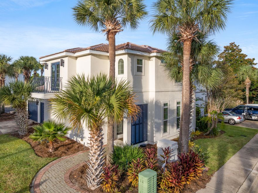 Tuscany Subdivision, is one of Destin's best-kept hidden secrets. This beautiful home is located south of 98 and a  1/2 mile from the sugar-white beaches of the Emerald Coast. The home has new interior and exterior paint ,windows and lighting. New HVAC system and a new water heater. This home has beautiful travertine flooring, custom wood shutters , crown molding, and real hardwood flooring upstairs. This thoughtfully design home offers an open kitchen with island, breakfast bar, and a gas range. Screened in patio and an attached garage. All bedrooms are upstairs, with a center den. The primary suite offers its own en suite,  double closets and new french doors to the balcony. Enjoy the community pool that is located just steps away. This home is all about location. Live in paradise and enjoy all that Destin has to offer. Located minutes from the Destin commons, Destin ER  ,Destin/Ft. Walton Beach Airport and all the great restaurants. This gated neighborhood of Tuscany has low HOA fees and a rental restrictions for your utmost privacy. Showings available on Wednesday the 29th.