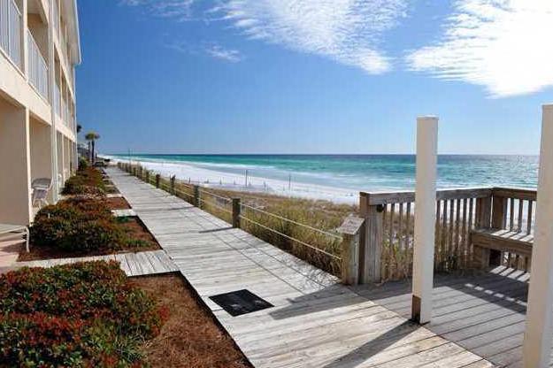 RARE OPPORTUNITY to own in Crystal Sands! Walk out this ground floor unit and put your feet right in the sand (no elevators to deal with) Unit 103 comes fully furnished, rental ready and sleeps 6 guests. Sold rental income of 69k!!! Amazing views from this elegantly furnished 1-bedroom, 1.5-bath condo, featuring additional bunk beds in the hallway, is situated in the sought-after Crystal Sands condominium. Crystal Sands comprises two 3-story Gulf-front condominiums located in the Crystal Beach area of Destin, FL. Amenities encompass two pools, one seasonally heated, a beachside grilling area, gated beach access, and a private boardwalk with an outdoor shower. Conveniently positioned, it's just a short distance to restaurants, Destin Commons, shopping, and a variety of activities for