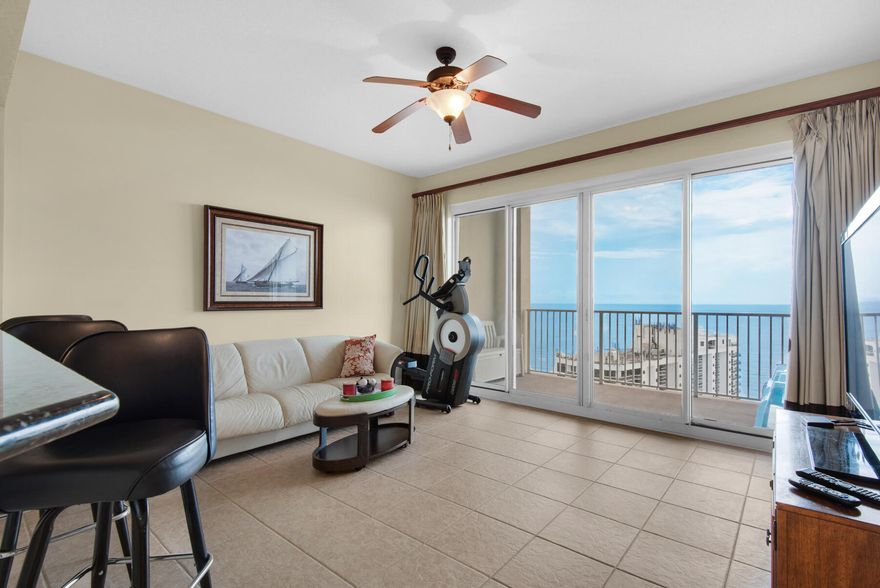 Great 1 bedroom/1.5 bath condo with outstanding views of the Gulf of Mexico! This one bedroom features tile through out living area, granite countertops and stainless appliances. Enjoy the two large pools totaling approximately 12,000 square feet as well as convenient deeded access to over 2,000 feet of white sugar sand beach which is less than 200 yards away. Ariel Dunes is located in Seascape - a gated community offering amenities such as golf, tennis, pools, and a conference center. Great rental or second home!