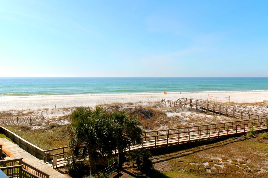 Beautiful 2BR/2BA 1,208 SF condo with incredible Gulf views from the living room and master bedroom. Features include Travertine tile floors in the living areas and baths and carpet in the bedrooms, granite countertops, GE Advantium microwave, GE Profile Appliances & wet bar. Great rental property or nice place to live. Amenities include 2 pools, 700 ft. of beach front, tennis, basketball, exercise room, game room, covered parking, separate storage, & 24 hr. gated entry with courtesy patrol. Convenient to shopping, restaurants, fishing, boating, & many golf courses.