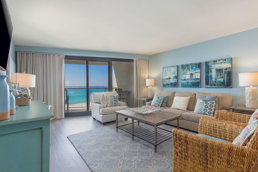 Experience the ultimate in carefree, beachfront living from this renovated 7th floor condo with a soft coastal vibe! The wall of floor to ceiling glass doors and windows provide the ultimate framework for breathtaking sunsets and stunning westerly views of the Gulf of Mexico. Enjoy overflow snoozing space in the cozy, fully-enclosed sleeping nook with a queen size bed! Complete kitchen remodel in 2016 with new appliances, cabinets, plumbing fixtures, subway tile backsplash, and marble counters. Vinyl floor planks are throughout the condo providing highly resistant and durable flooring without sacrificing aesthetics. Sold furnished and rental ready  all you need to bring are your flip flops and sunscreen! Almost $42,000 gross rental income in 2016 with 48 owner nights!