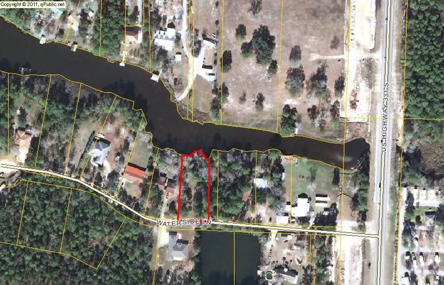 Deep Water Mallet Bayou Lot just off Hwy 331 open waterway all the way to the Bay. Come have a look this could be the lot for your new home or just a Fishing Camp.