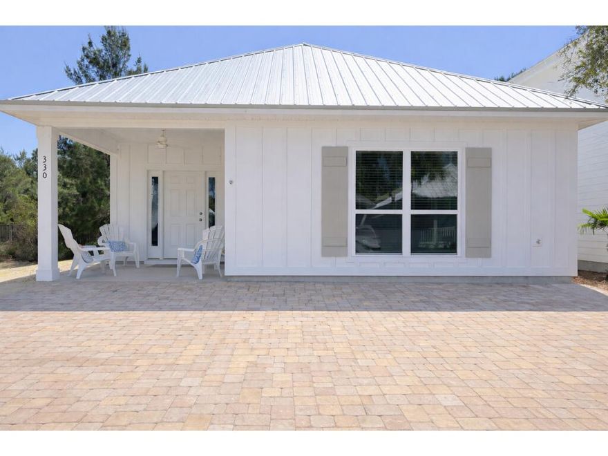 BRING AN OFFER!! New Quartz Countertops Being Installed! Fully furnished 30A beach home built in 2022 in Ventana Dunes features 4 spacious bedrooms with 4 ensuite bathrooms- yes, each bedroom has its own bathroom. Primary has double sinks, large walk in shower, separate soaking tub and his and her closets. Nestled in the highly sought-after Blue Mountain Beach community, this property is ideal as a primary residence, vacation getaway, or short-term rental. Enjoy effortless access to 30A's pristine beaches, boutique shops, dining, and local attractions- all just minutes away. Thoughtfully designed with coastal charm, this home offers a paver driveway, hardy board siding, metal roof, and durable vinyl plank flooring throughout. The open-concept layout creates an inviting flow, perfect for  entertaining family and friends. Unbuildable on the left side provide added privacy, while the screened-in patio overlooks lush greenery with room to extend your outdoor living space if desired. Residents of Ventana Dunes enjoy a community pool, plus easy access to walking and biking trails that connect to the Longleaf Trailhead and offer a shortcut to Blue Mountain Beach Access. You're just 2 minutes from The Village (food, ice cream, salon), 3 minutes from Blue Mountain Beach Creamery a local favorite. 3 minutes from High Point Shops (30A Store, For the Health of It, Blue Mountain Bakery) and 3 minutes from Redfish Village, home to the popular Red Fish Taco and other spots. Buyer and Buyers Agent to verify all information for accuracy to include any and all fees associated with purchase.

