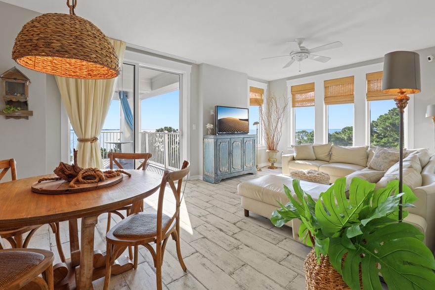 GREAT PRICE  ENDLESS VIEWS  MUST SEE! Never-rented, fully furnished bayfront condo in Sandestin Golf & Beach Resort with sweeping, unobstructed views of Choctawhatchee Bay and Burnt Pine Golf Course. This beautifully updated residence offers an open, airy layout filled with natural light from expansive windows showcasing the water and golf course scenery. Living and dining areas flow seamlessly for relaxing or entertaining. Updated kitchen features granite countertops, stainless steel appliances, and a breakfast bar. Turnkey and ready to enjoy. Located within Sandestin's gated resort with access to golf, marina, beach, dining, shopping, and walking paths. Seller is ready SELL bring your best offer.  Wake up to bayfront sunrises from the Master Bedroom with an upgraded en-suite bath, large walk-in shower and double vanities. The views are beautiful endless water views!! The guest bedroom features easy access to a full bath and a private balcony over looking the Burnt Pine Golf course and the bay.

The spacious third bedroom functions as a versatile studio, complete with king bed, queen/full bunk beds, sofa, kitchenette, and jaw-dropping views of the bay and Burnt Pine's lush fairways perfect for guests or multi-generational stays.

Additional touches include custom door storage and modern finishes throughout. Whether you're savoring sunsets, entertaining, or just unwinding, this condo delivers luxury, comfort, and postcard-worthy views at every turn.

Enjoy all the perks of Sandestin private beaches, golf, dining, shopping, and more all just steps from your door.
As an introduction to the Sandestin lifestyle, we invite our new owners to explore amenities that make Sandestin special. The listing brokerage and seller(s) are presenting the buyer(s) of this property with (2) 90-minute rounds of Tennis court time, a golf foursome at one of our three championship courses, and a round of golf for up to four (4) players at the unrivaled Burnt Pine Golf Club.

Sandestin Golf and Beach Resort is a major destination for all seasons and all ages and has been named the #1 resort on Florida's Emerald Coast. This magical resort spanning over 2,000 acres is comprised of over 70 unique neighborhoods of condominiums, villas, town homes, and estates. The resort features miles of sandy white beaches and pristine bay front, four championship golf courses, a world-class tennis center with 15 courts, 4 resort swimming pools (and 15 private neighborhood pools), a 123-slip marina, a fully equipped and professionally staffed fitness center and spa, meeting spaces and The Village of Baytowne Wharf, a charming pedestrian village with events, shopping, dining, family entertainment and nightlife. For true golf cart community living, Grand Boulevard is just outside the resort gates and provides access to additional shopping, dining and entertainment all without traveling on Hwy. 98. Come to Play, Stay for Life! The camera and ring door bell do not convey with sale. As an introduction to the Sandestin lifestyle, we invite our new owners to explore amenities that make Sandestin special. The listing brokerage and seller(s) are presenting the buyer(s) of this property with (2) 90-minute rounds of Tennis court time, a golf foursome at one of our three championship courses, and a round of golf for up to four (4) players at the unrivaled Burnt Pine Golf Club.

Sandestin Golf and Beach Resort is a major destination for all seasons and all ages, and has been named the #1 resort on Florida's Emerald Coast. This magical resort spanning over 2,000 acres is comprised of over 70 unique neighborhoods of condominiums, villas, town homes, and estates. The resort features miles of sandy white beaches and pristine bay front, four championship golf courses, a world-class tennis center with 15 courts, 4 resort swimming pools (and 15 private neighborhood pools), a 123-slip marina, a fully equipped and professionally staffed fitness center and spa, meeting spaces and The Village of Baytowne Wharf, a charming pedestrian village with events, shopping, dining, family entertainment and nightlife. For true golf cart community living, Grand Boulevard is just outside the resort gates and provides access to additional shopping, dining and entertainment all without traveling on Hwy. 98. Come to Play, Stay for Life!