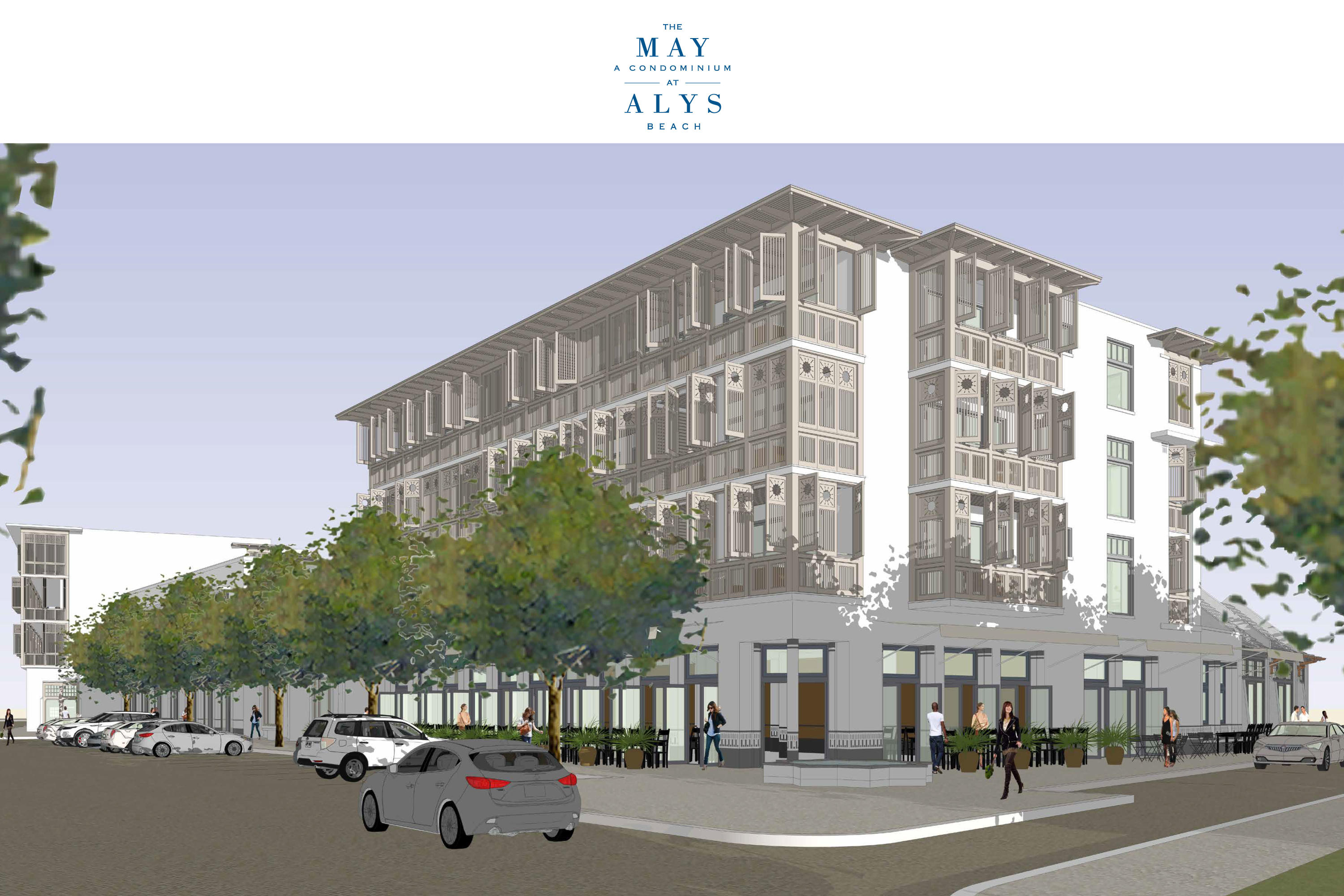 Introducing The May, a four story condominium featuring eight residences located on the prominent southeast corner of the Alys Beach Town Center. This three bedroom residence provides westerly views from the spacious shuttered 43 foot wide balcony overlooking the Alys Beach Ampitheatre and Scenic 30A. Open the large bi-fold doors connecting the living, dining, and kitchen are to the balcony to provide open indoor/outdoor living space. A second balcony is located to the rear of the residence off the master bedroom and guest bedrooms providing morning sunrises over 30A to the East.