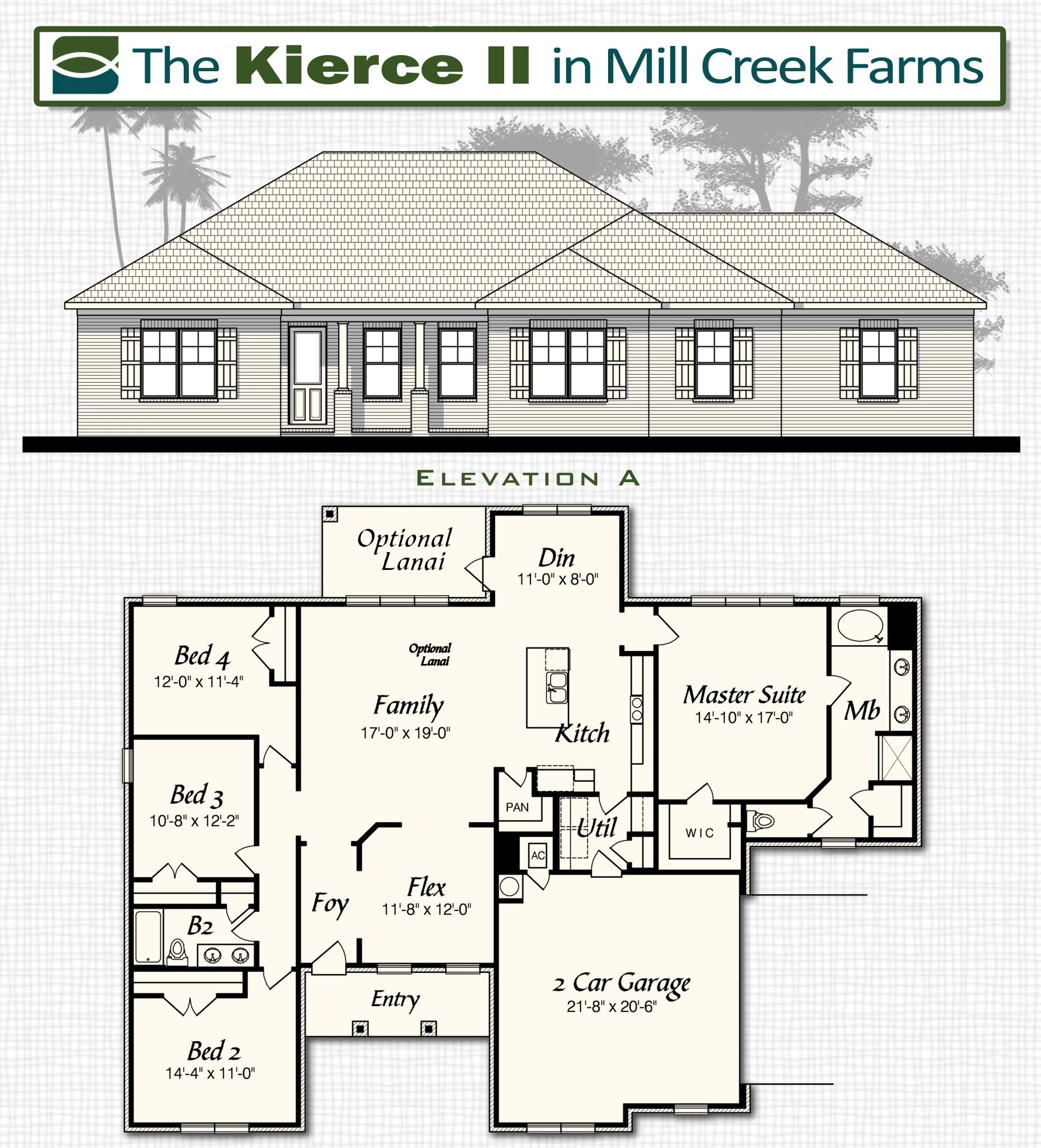 Move into this beautiful home today on the large private lot. The Kierce II includes 4 bedrooms, and 2 bathrooms. This home has a large open living area overlooking the half acre back yard with lots of possibilities. Large walk-in closet in the master bedroom. Floor coverings are laminate, tile and carpet. Custom features include a large covered back porch, 8' interior doors, crown molding, laundry room cabinet with under mount sink, 5' tiled shower and garden tub in the master bathroom. Energy efficient Gulf Power EarthCents Certified home. Only 13 Miles to Duke Field and Special Forces Base. Built by Multiple Award Winning VA Approved Builder.