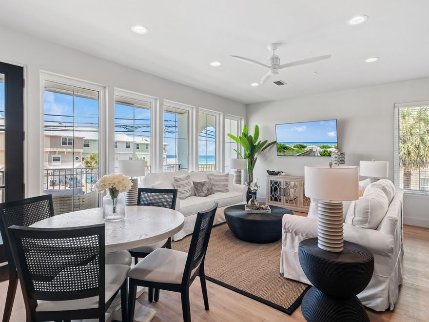 Seller offering a $50,000 rate buy-down credit with accepted offer. Experience elevated coastal living in this brand-new, fully furnished 4-bedroom, 4.5-bathroom townhome spanning 2,469 square feet, located directly across from the beach in the heart of Laguna Beach on Panama City Beach's serene west end.Every detail of this residence has been curated for luxurious comfort and refined coastal style. Each unit has been fully outfitted with local designer finishes, blending texture, tone, and quality craftsmanship to create a truly turn-key experience -- whether you're seeking a personal retreat or a high-performing rental investment.Wake up to sweeping gulf views from your primary suite, complete with its own private balcony -- ideal for morning coffee or evening sunsets. The thoughtful layout also includes a second primary suite, a spacious king bedroom, and a custom built-in bunk room to accommodate guests in style and comfort.

Inside, enjoy an airy, open-concept living space that flows onto a tiled balcony framed by natural V-groove ceilings. Premium features include GE Monogram appliances, gas cooktop, solid core doors, private elevator, and ensuite bathrooms for all bedrooms. The home is constructed with concrete and wood, with reinforced rebar-filled, 8" concrete separation walls for added soundproofing and structural integrity.

Additional highlights include a two-car garage, two-car carport, and access to a community pool shared by only five townhomes.

Built to exceed expectations, the home incorporates advanced systems like Gold Bond waterproof sheathing, Schluter bathroom waterproofing, concrete band headers, and an individual fire suppression system  combining peace of mind with enduring value.

Unmatched Location & Lifestyle: Perfectly positioned just a short stroll to Thomas Donuts and Carousel Grocery, this west-end gem is also less than 3 miles from Pier Park  Panama City Beach's premier shopping, dining, and entertainment hub. Explore over 120 stores, Grand IMAX Theatre, Dave & Buster's, and SkyWheel, with exciting new attractions like Topgolf and Dolly Parton's Pirates Voyage Dinner & Show on the horizon.

And when you're ready for more upscale coastal charm, the famed beach towns of 30A are just 15 minutes away, offering boutique shopping, award-winning dining, and timeless Florida beauty.

This is more than a home  it's a lifestyle defined by design, comfort, and convenience. Schedule your private tour today and step into a fully realized beachside retreat.
