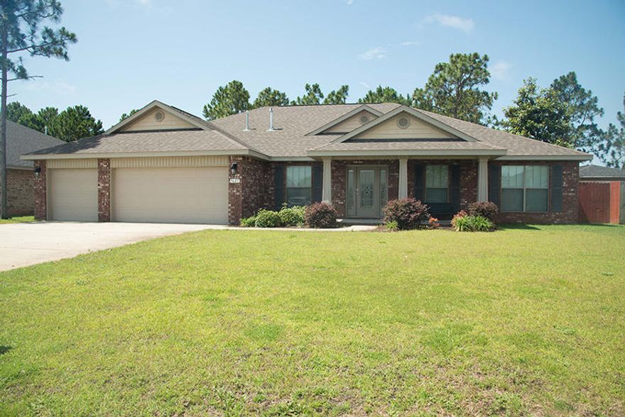 Gorgeous home only 4 years old! Close to Hurlburt Field's main gate! All brick with a 3 car garage! Granite and stainless in the kitchen with island. Master bedroom has treyed ceilings with garden tub and separate walk in shower.Split bedroom floor plan. Lawn pump and sprinkler system. Privacy fenced back yard. No smoking inside home or garage.