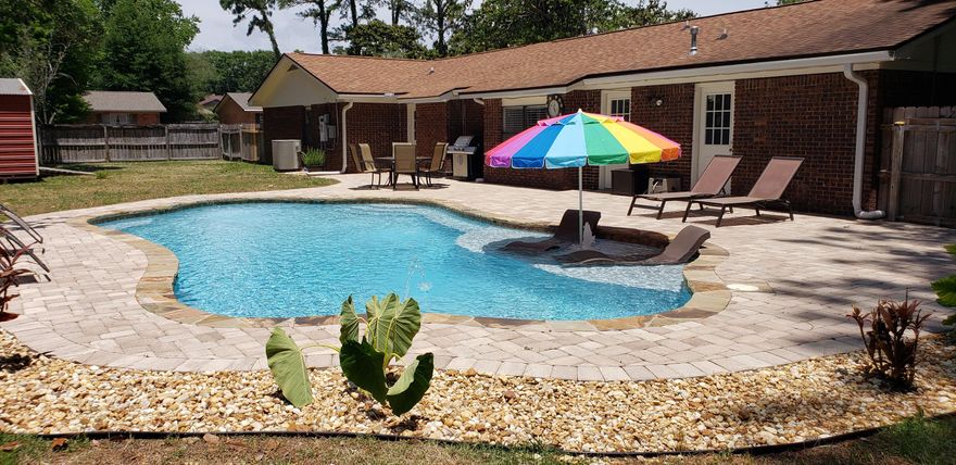 AWESOME 4 BEDRM HOME IN HEART OF NICEVILLE W/ INGROUND POOL, JUST 10 MIN FROM EGLIN AF BASE. LARGE CORNER LOT ON CUL-DE-SAC. TOTAL HVAC IS 2369 SF WHICH INCLUDES VENTED GARAGE. BEAUTIFUL POOL NEW IN 2017. KITCHEN FEATURES GAS STOVE WITH CONVECTION OVEN NEW IN 2017, NEW REFRIGERATOR IN 2018, GRANITE COUNTER TOPS & BREAKFAST BAR. GREAT ROOM COMPLIMENTED WITH GAS FIREPLACE & CROWN MOLDING. YOU WILL LOVE ENTERTAINING AROUND THE BEAUTIFUL INGROUND POOL SURROUNDED WITH BRICK PAVERS MAKING A LARGE PATIO. AREA FOR GRILL IS PLUMBED FOR GAS. POOL IS ALSO PLUMBED FOR GAS & HAS A ROBOTIC POOL CLEANER. OVERSIZED GARAGE HAS EXTENDED AREA GREAT FOR LARGER VEHICLE & KEYLESS ENTRY. 24 X 12 YARD BUILDING W/ POWER. MEASUREMENTS & DIMENSIONS BELIEVED TO BE CORRECT, BUYER TO VERIFY.