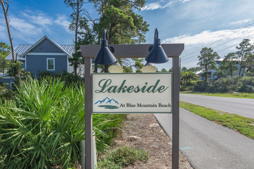 Don't miss this one!  Beautiful homesite located in Lakeside at Blue Mountain.  This lot is ideally located near the front of the neighborhood, and borders The Point Washington State Forest. Lakeside at Blue Mountain is a friendly community located just off 30A and around the corner from all the shopping, dining, and beach access that one expects from Blue Mountain.