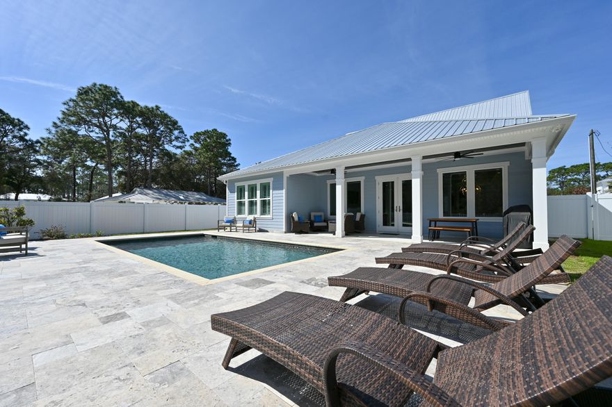 Heated Pool, Fully-Furnished & Golf Cart Included! Capture an elite 30A lifestyle at 476 Seacrest Drive. This peaceful haven is positioned on a beautiful street, backing up to the nature preserve. This stunning getaway can be a coastal escape for you and your family as well as a top-producing rental property with rental projections at $205K annually. Beautifully designed, the home offers a modern blend of indoor and outdoor living spaces. Serving as a perfect seaside retreat, this excellent getaway enjoys direct public beach access and close proximity to Watersound Camp Creek, Alys Beach, and Rosemary Beach. The chef's kitchen showcases a gorgeous marble waterfall kitchen island and luxury appliances. This home sits in the perfect location to enjoy a peaceful sanctuary while also being close to all the top dining, shopping and entertainment options on the east end of 30A. The heart of 476 Seacrest Drive is the expansive first floor with spacious living rooms and views of the incredible private pool and backyard oasis. The first level features an elegant primary suite along with two guest bedrooms. The second floor offers two additional guest suites and a sitting room in between. Offered fully-furnished, this property can be a turnkey, lucrative investment property. Explore this 30A haven designed for relaxation, connection and unforgettable memories on the coast!